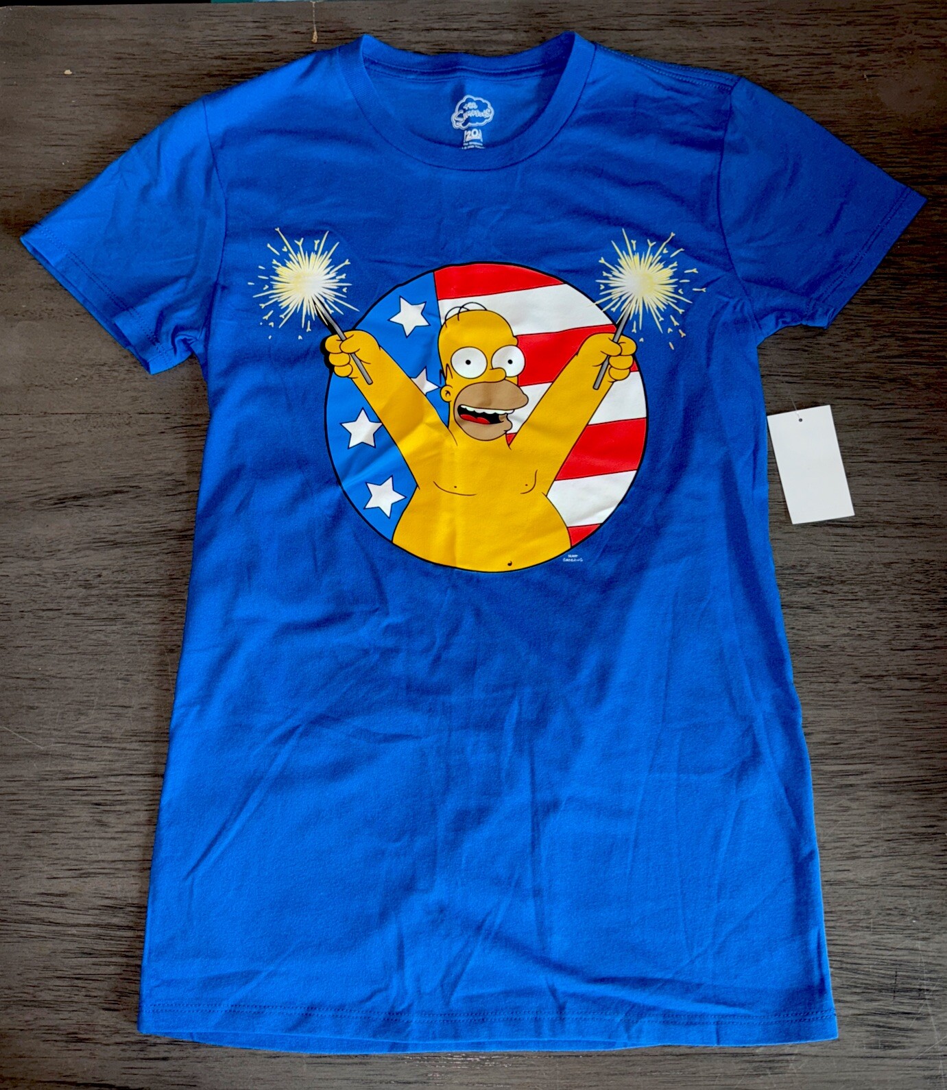 The Simpsons Homer Woohoo Men&rsquo;s 4th of July T-Shirt, Blue, XS S M L XL 2X New