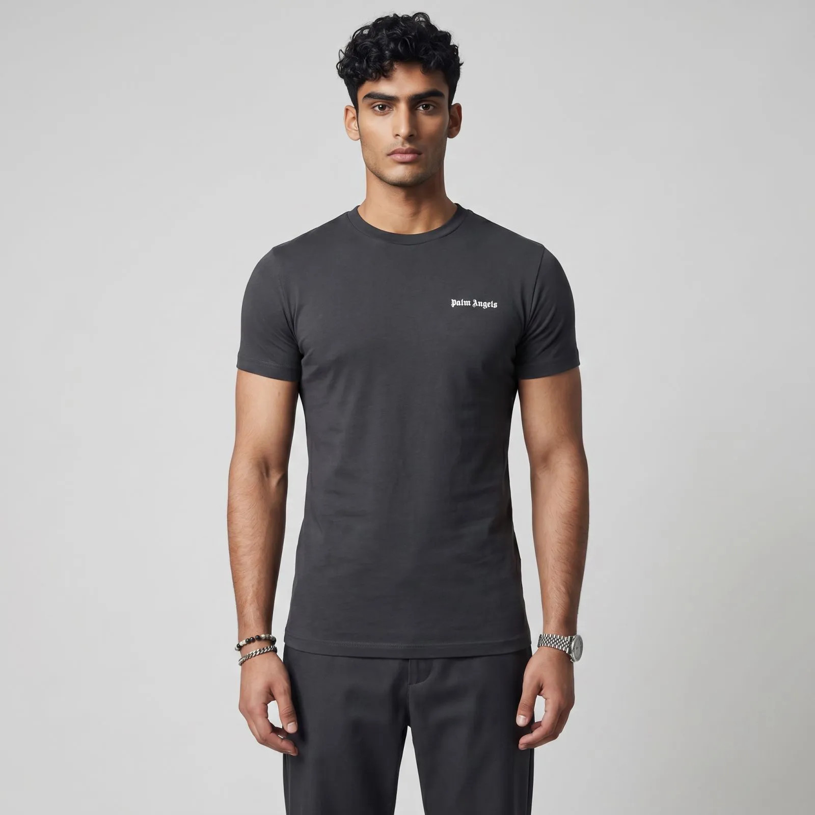 Palm Angels PLA1UMBTS01BI Men’s Black T-Shirt Bipack 2-Piece Set