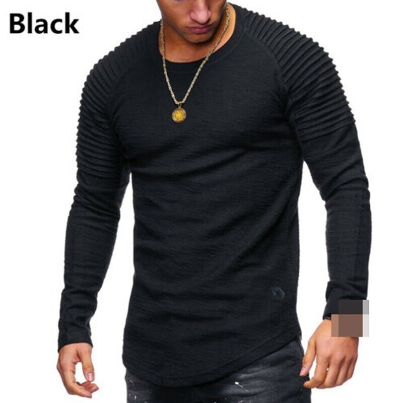 Men&rsquo;s T-shirt O Neck Slim Fit Casual Muscle Tee Tops Blouse Long Sleeve M-3XL/