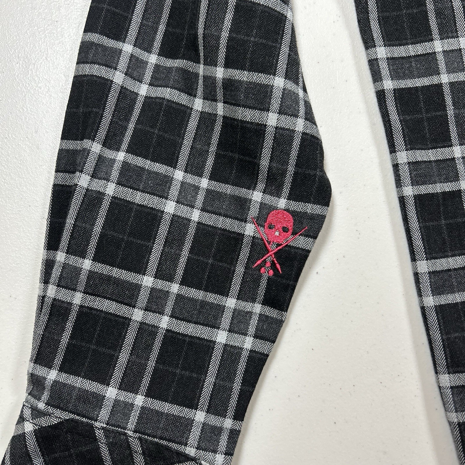 Sullen Collective Long Sleeve Black Plaid Flannel Shirt Men&rsquo;s Size Large Moto