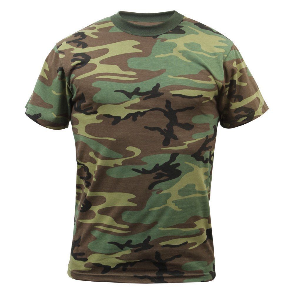 WOODLAND CAMOFLAGE ROTHCO 8777 MENS TSHIRT ARMY CAMO T-SHIRT SIZES XS TO 7X