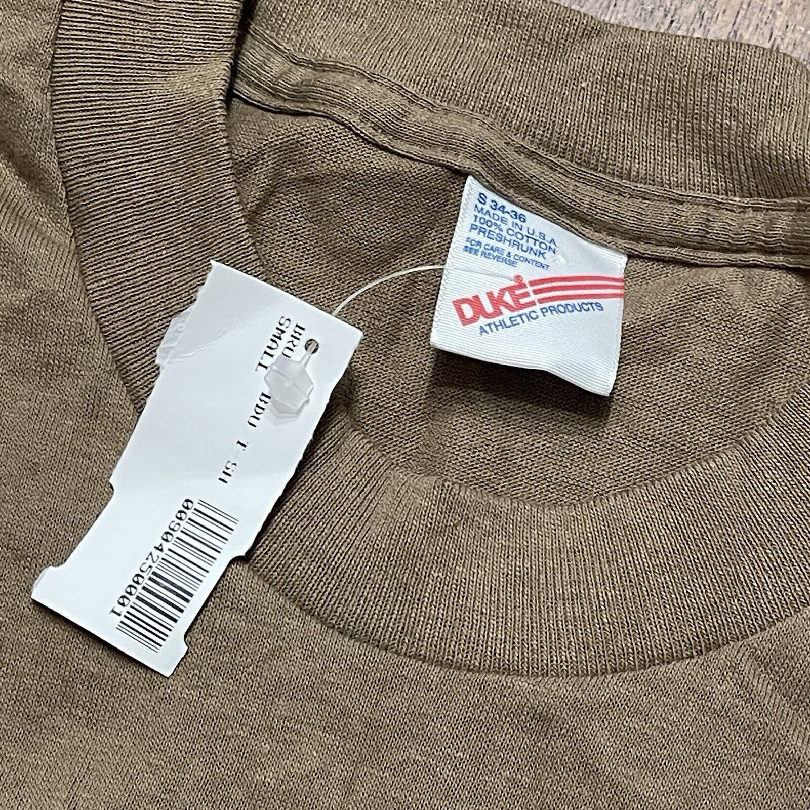 Vtg Duke Athletic Products Shirt S Brown Blank 90s Tee Adult
