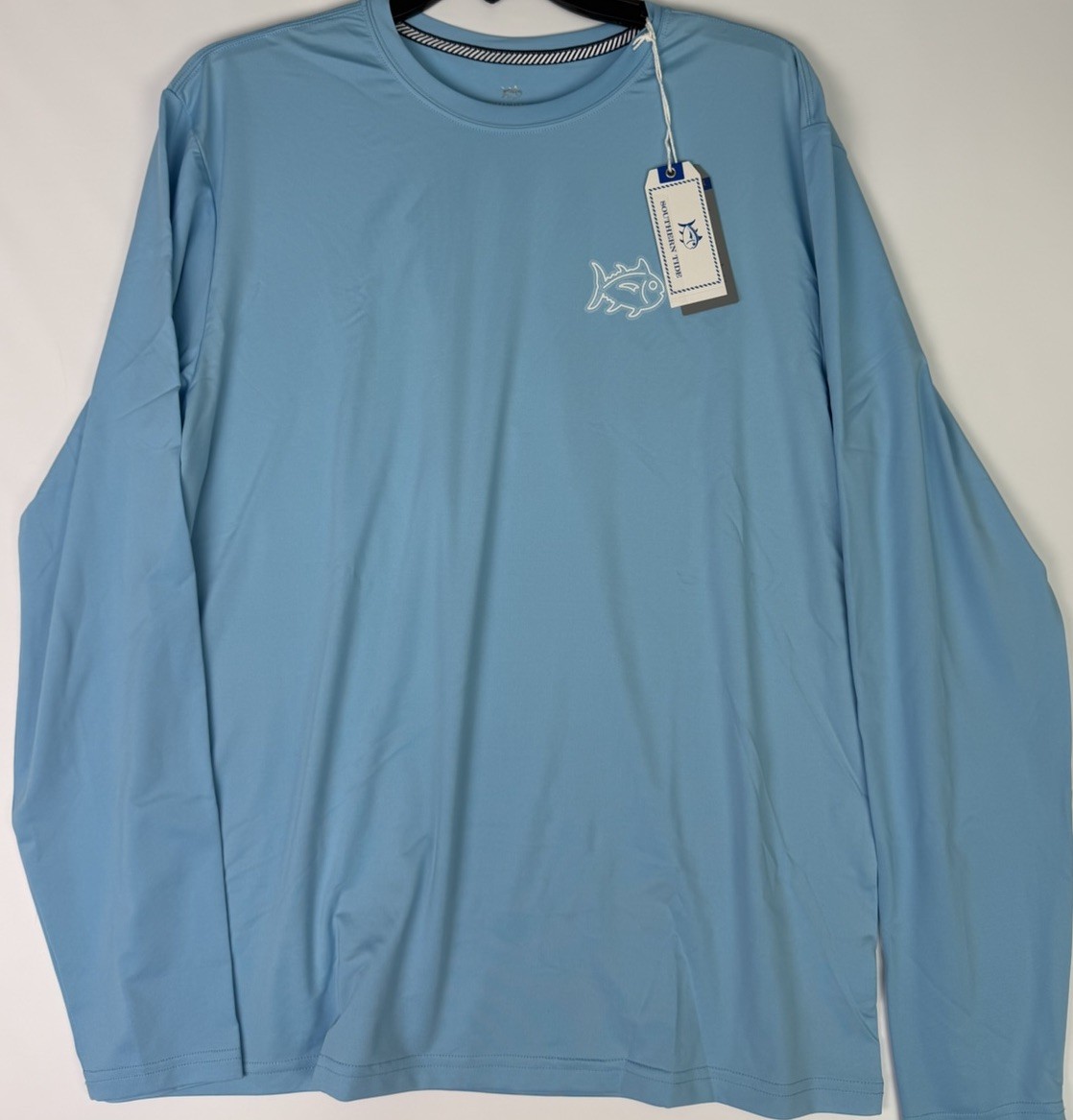 Southern Tide MEDIUM Long Sleeve Classic Logo Performance Tee Blue NWT MSRP $55