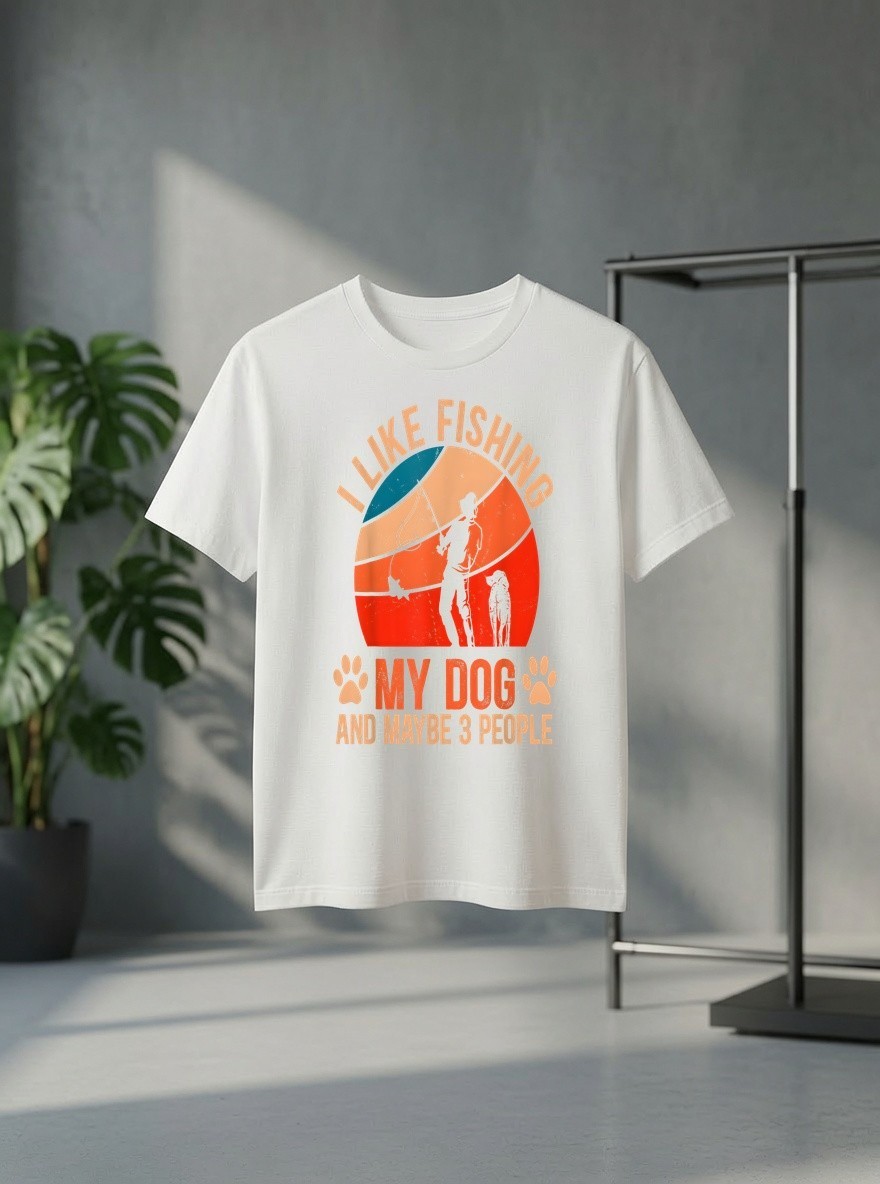 I Like Fishing My Dog and Maybe 3 People Men Women Shirt