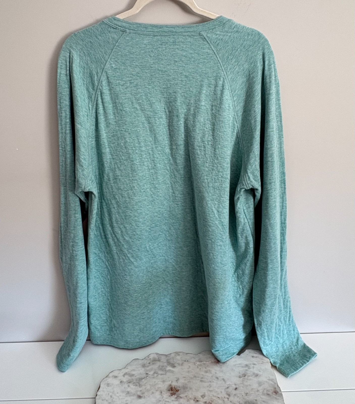 Faherty Mens XL Cloud Cotton Henley Green Pima Cotton Modal Long Sleeve