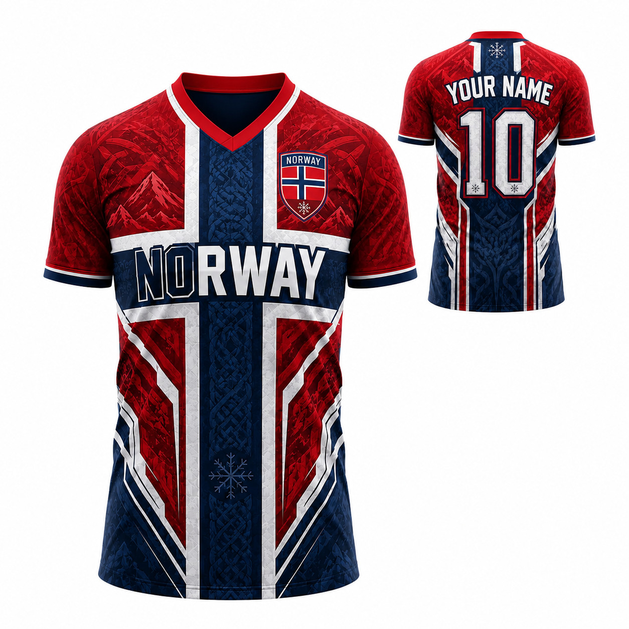 Personalized Norway Soccer Jersey, Custom Name Number Red Football Shirt