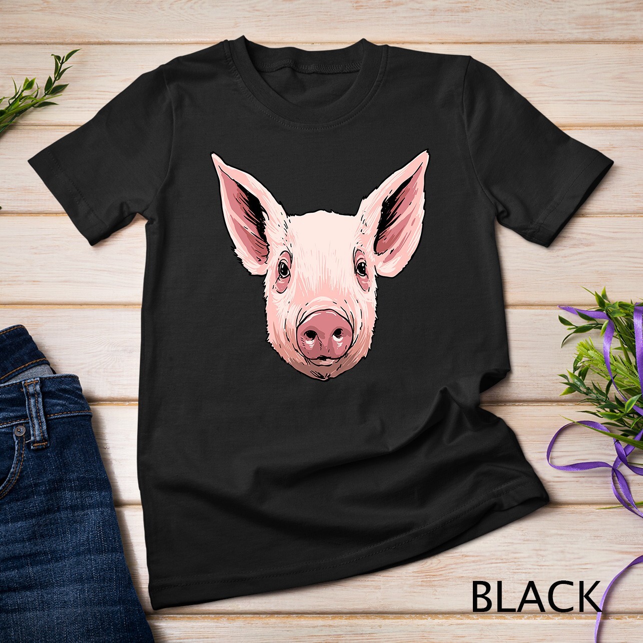 Pig Head Shirt Cute Pig Lover Women Men Gift Unisex T-shirt