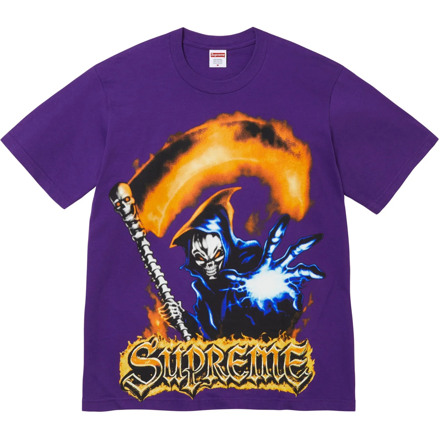 Supreme SS26 Grim Reaper Graphic Logo Art Dealer Tee Purple Size XXL New IN HAND