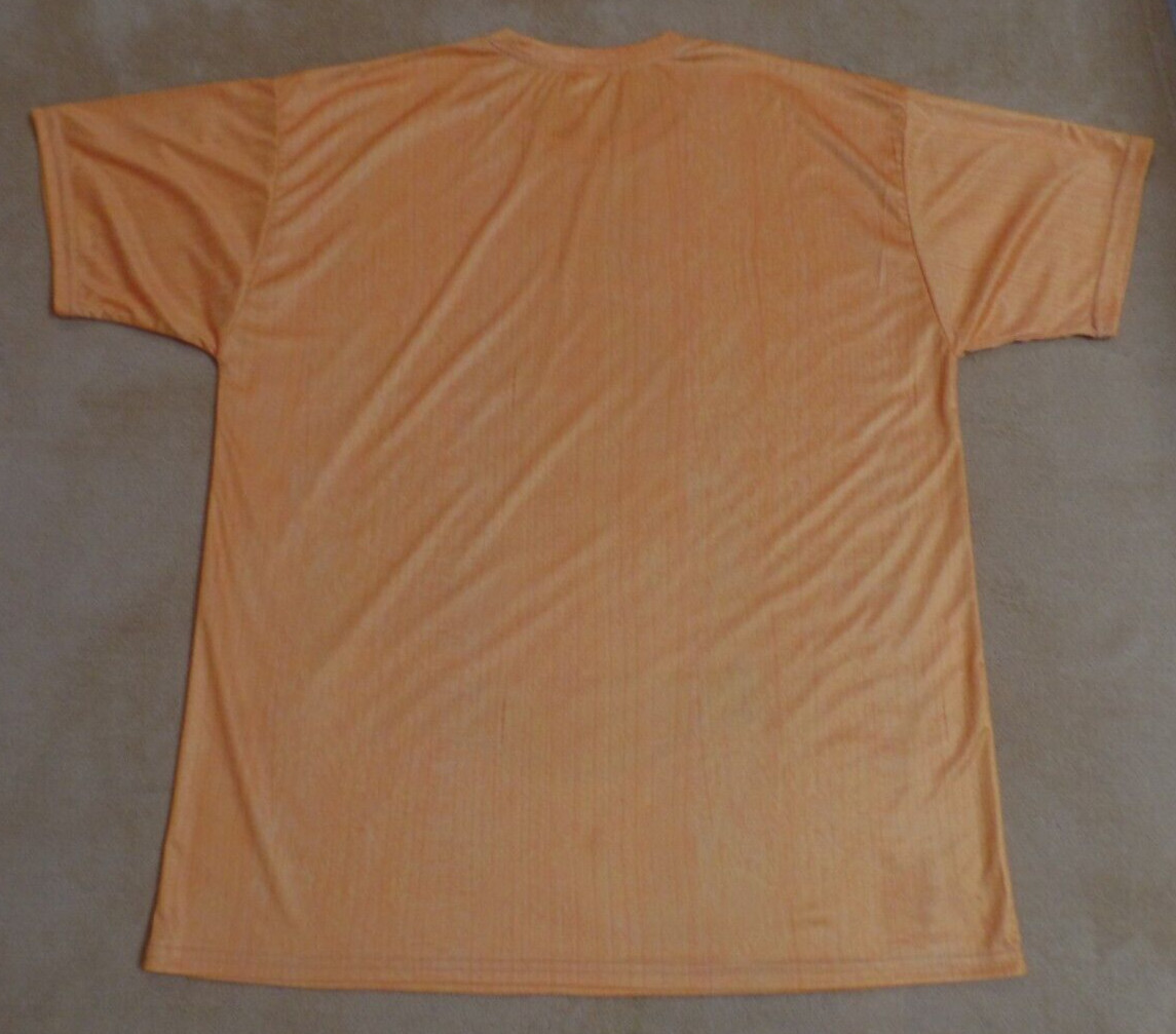 Men&rsquo;s Guitar t shirt from Garment One, XL, gold w/ black, silky synthetic knit