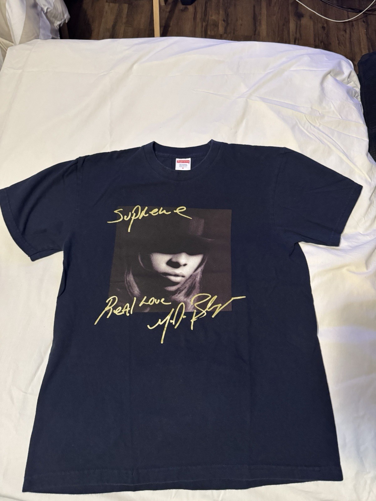 Supreme Mary J. Blige Navy Short Sleeve T-Shirt Size Small