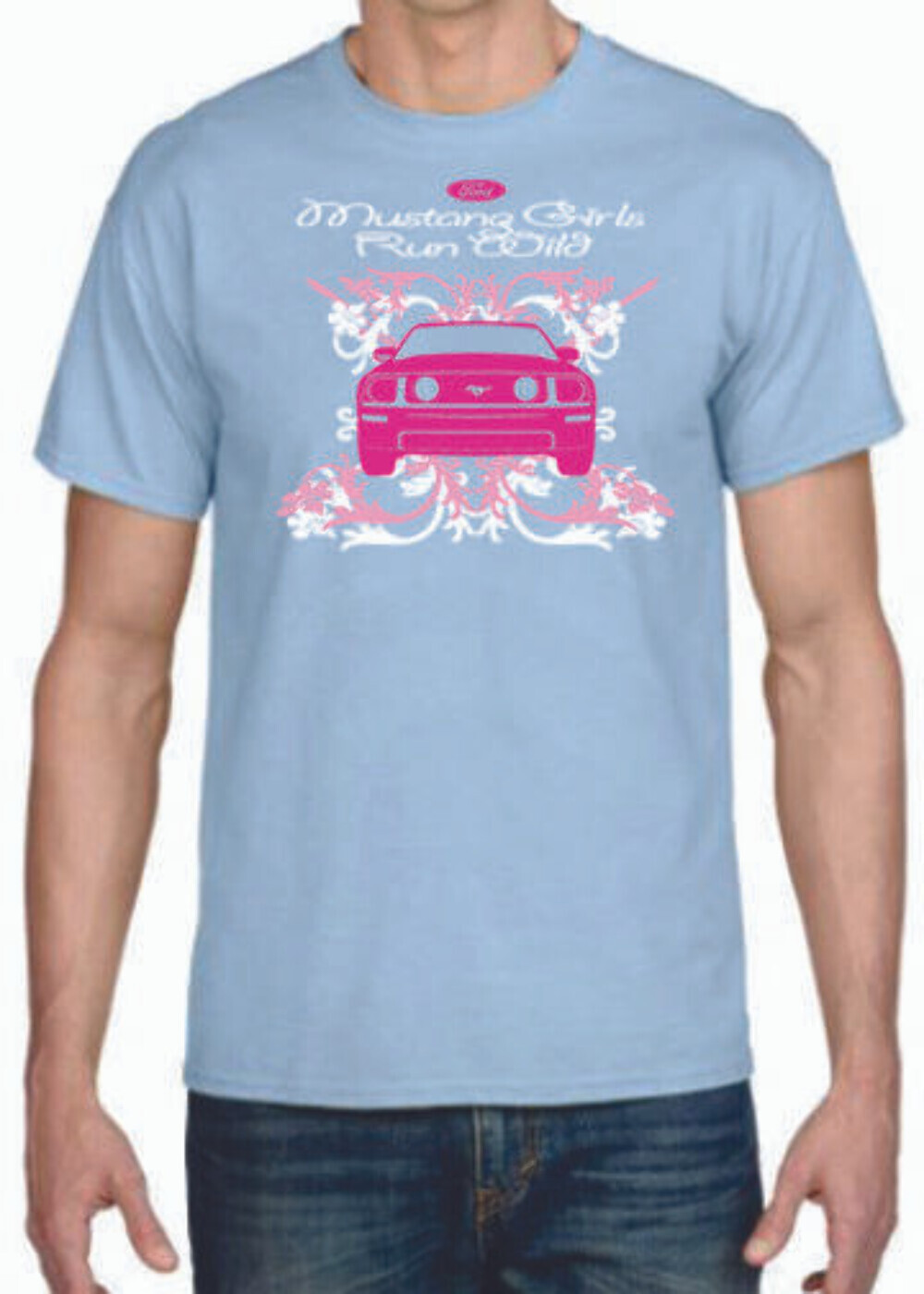 Adult DryBlend® T-Shirt – (MUSTANG GIRLS – FORD HOT ROD PONY )