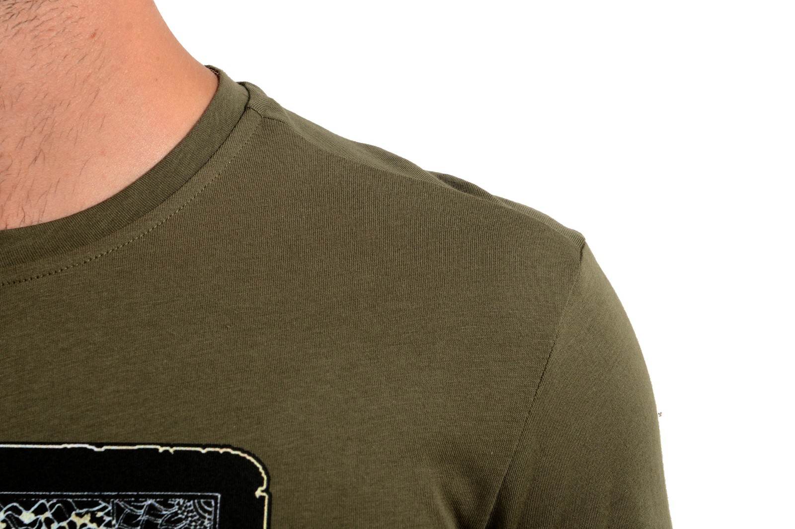 Roberto Cavalli Men&rsquo;s Olive Green Graphic Print Crewneck T-Shirt US M IT 50