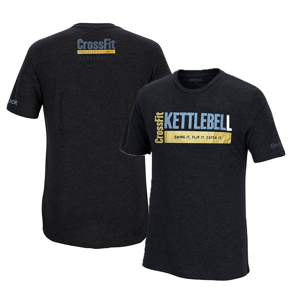 Reebok CrossFit Specialty Course « Kettlebell » Men&rsquo;s Grey Tri-Blend T-Shirt