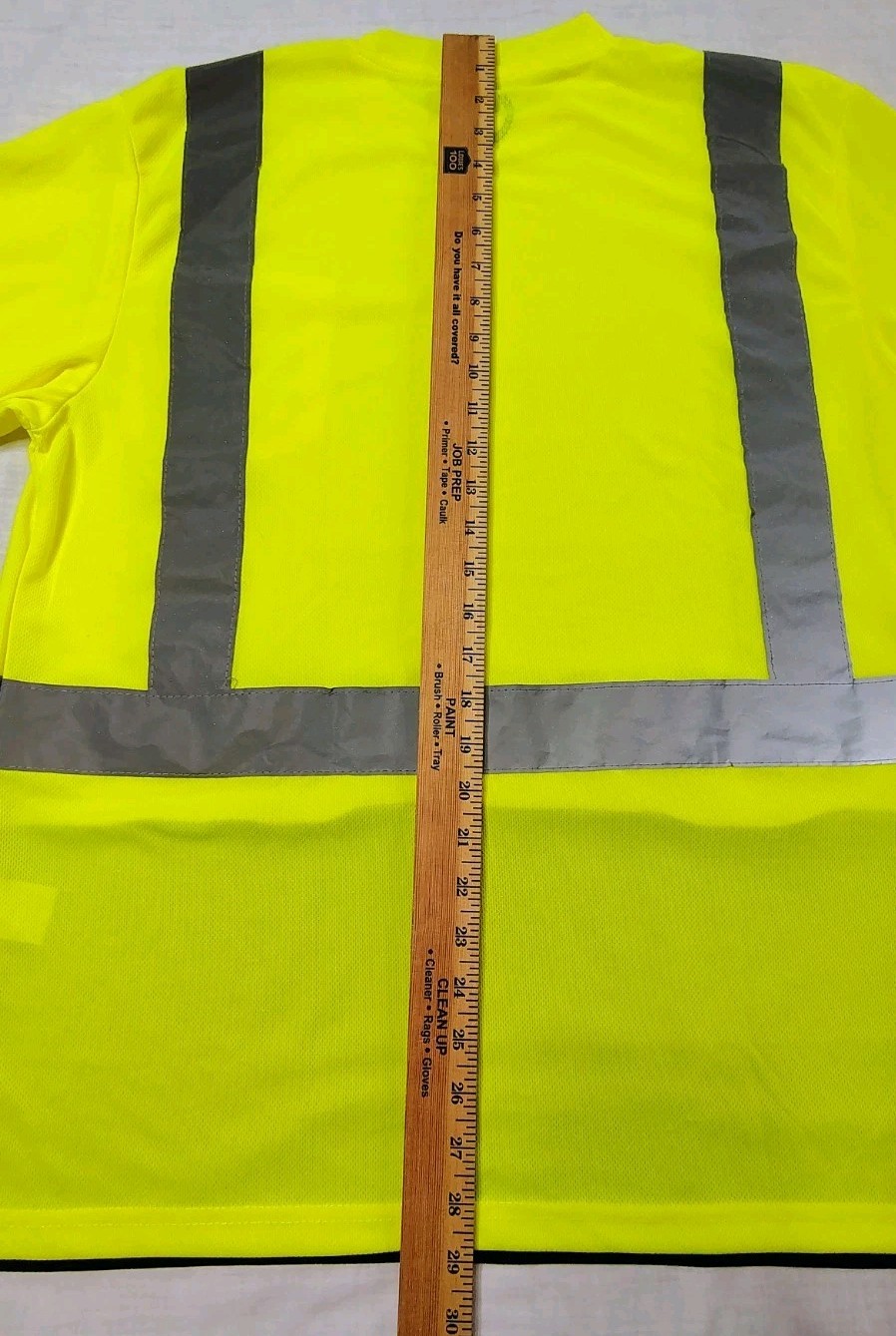 North 15 High Vis LS Safety Work T-Shirt Pocket ASNI Class 2 Yellow Black Sz L