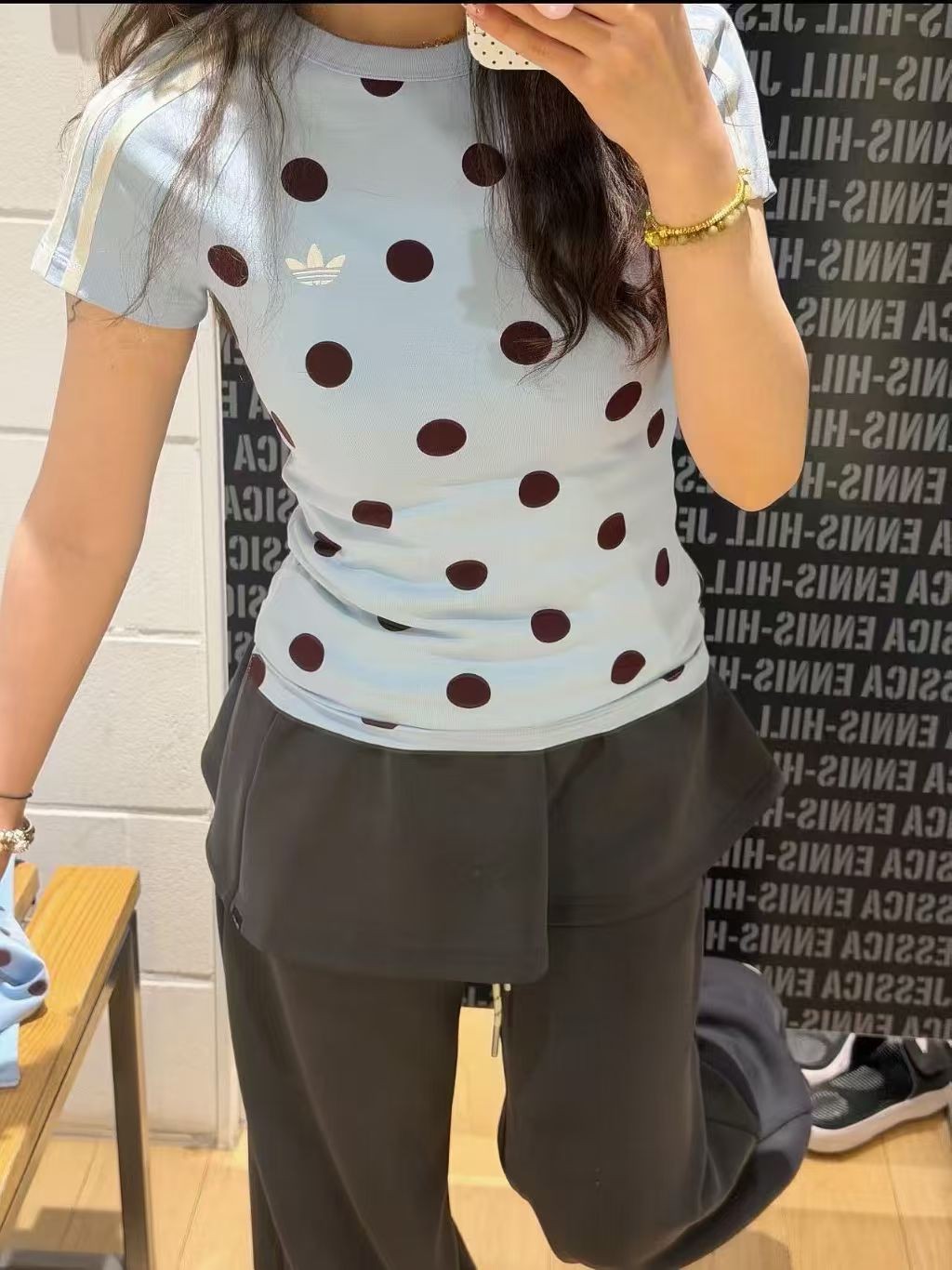 adidas Originals Slim Cali Polka Dot T-Shirt Women Asian