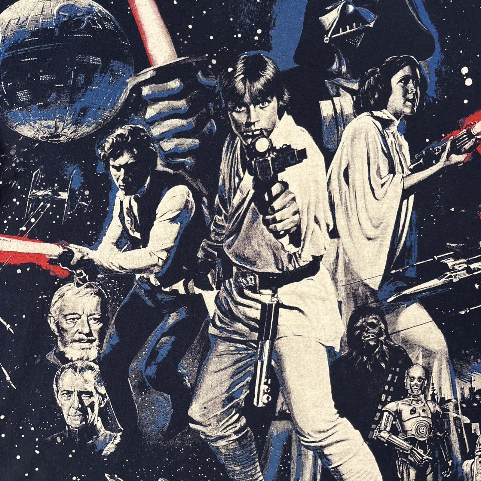 Star Wars Episode 4 Short Sleeve T Shirt Size 2XL Blue All Over Print AOP