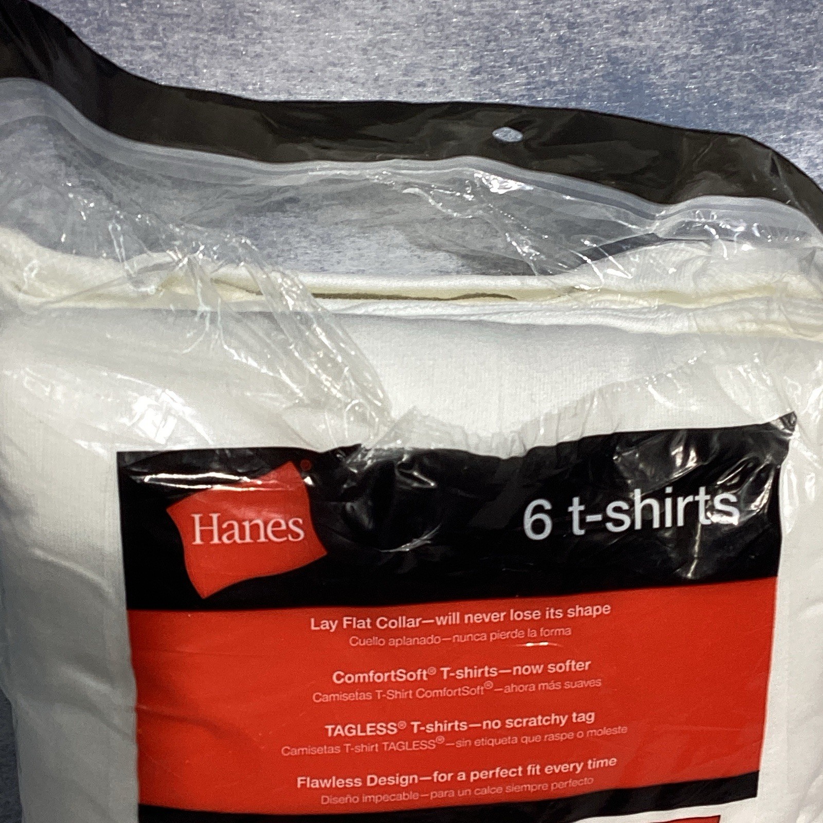 Men&rsquo;s Hanes ComfortSoft Tag-Free T-Shirts 6-Pack White XL & BONUS 2 Tank A-Shirt