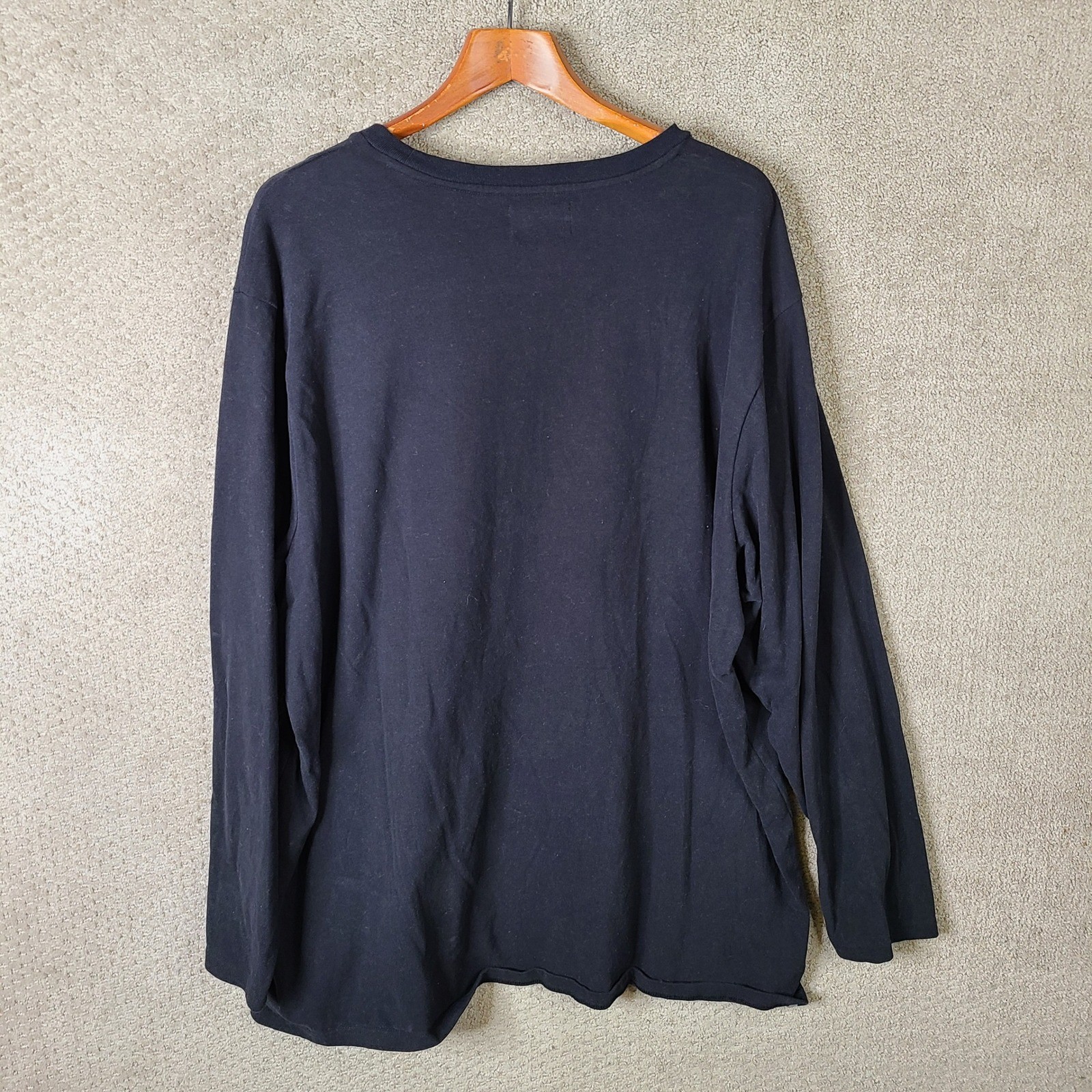 Foundry Shirt Mens 3XL Black Long Sleeve Pocket Cotton Casual Crew Neck