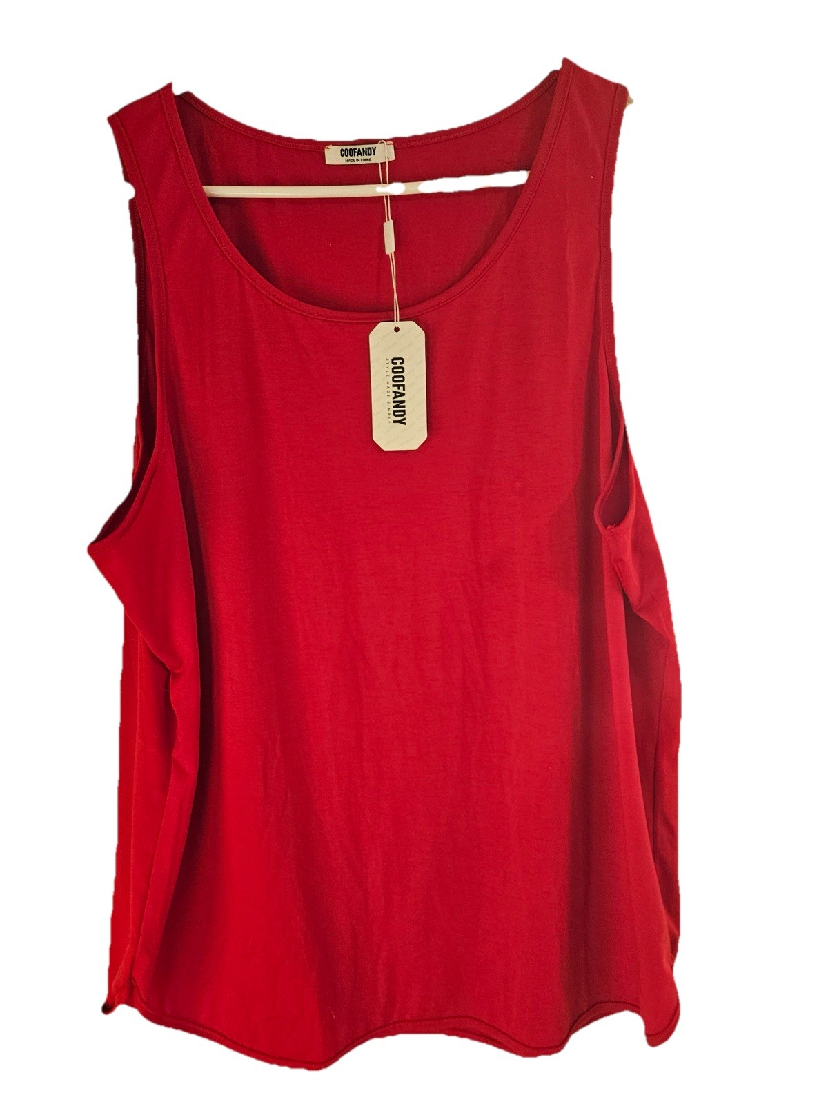 COOFANDY Men&rsquo;s Red Sleeveless Tank Top New with Tags XL Size