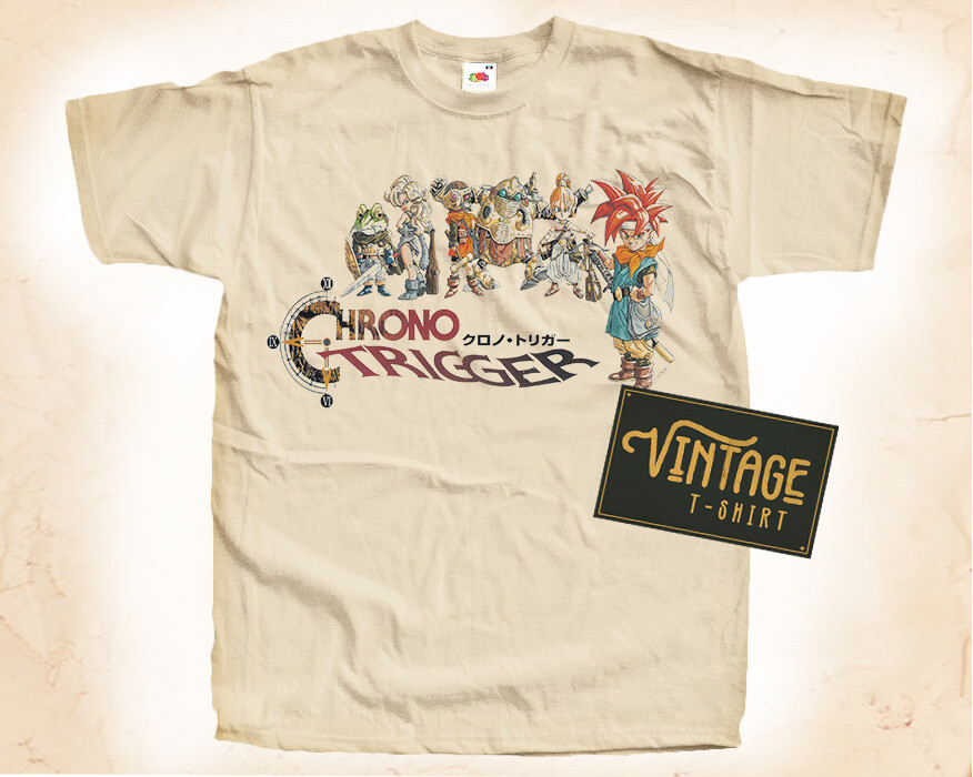 Chrono Trigger Vintage T Shirt for Men NATURAL S-5XL