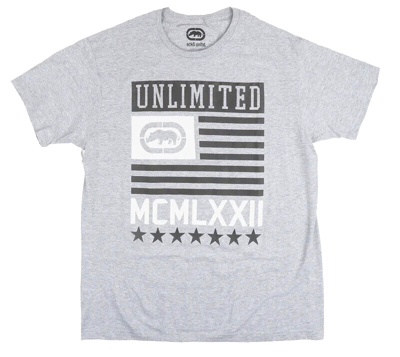 Ecko Unltd Men&rsquo;s T-Shirt Gray Heather with white design Graphic T-Shirt E022T220