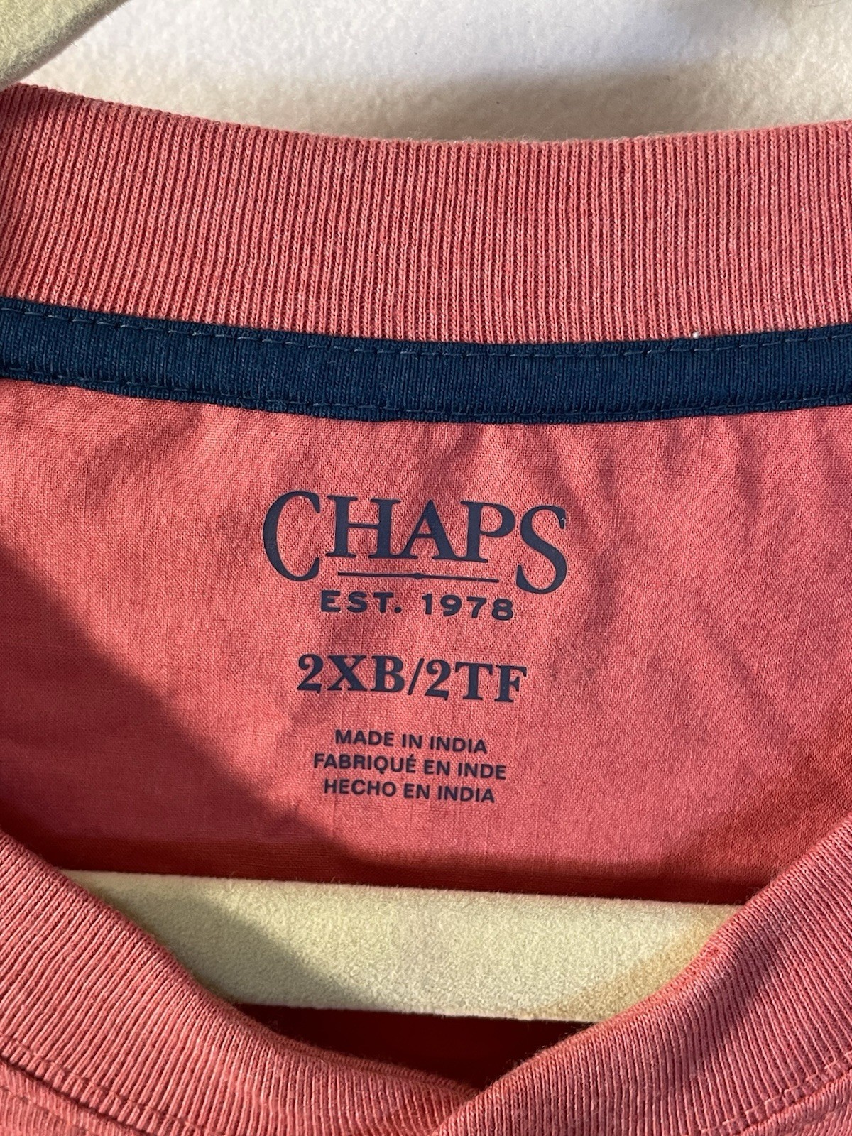 Chaps Shirt Mens 2XB Shirt Soft Feel Long Sleeve Lounge Casual Orange NWT