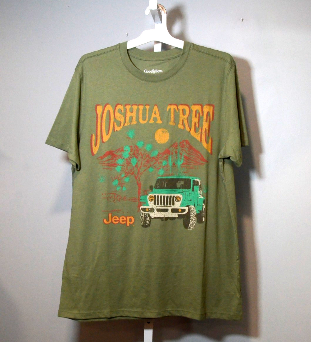 NWT Goodfellow & Co Men&rsquo;s size L Trademarked Green Joshua Tree Jeep T-shirt