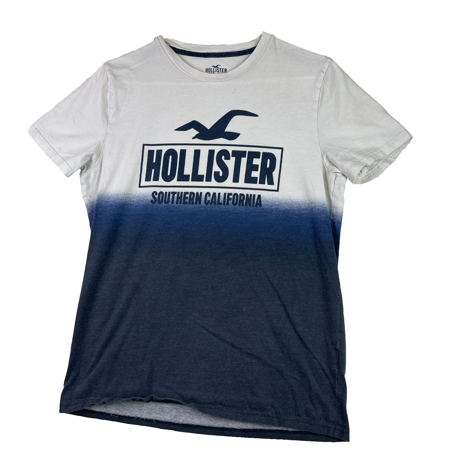 Hollister Ombre T Shirt Men&rsquo;s Large Crewneck Blue Must Have Collection Logo