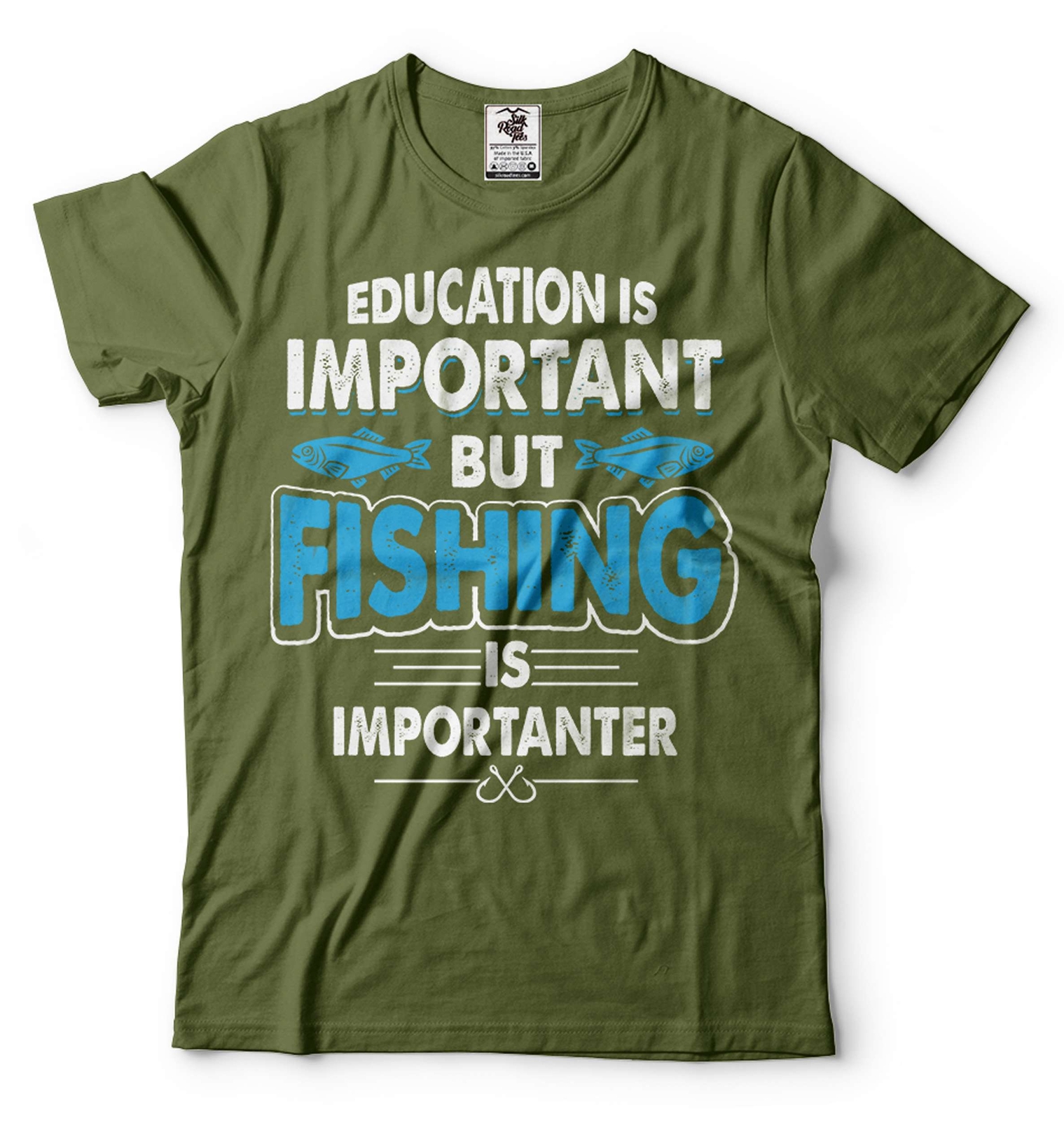 Funny Fishing Joke Tee Education Is Important But Fishing Is Importanter Tee