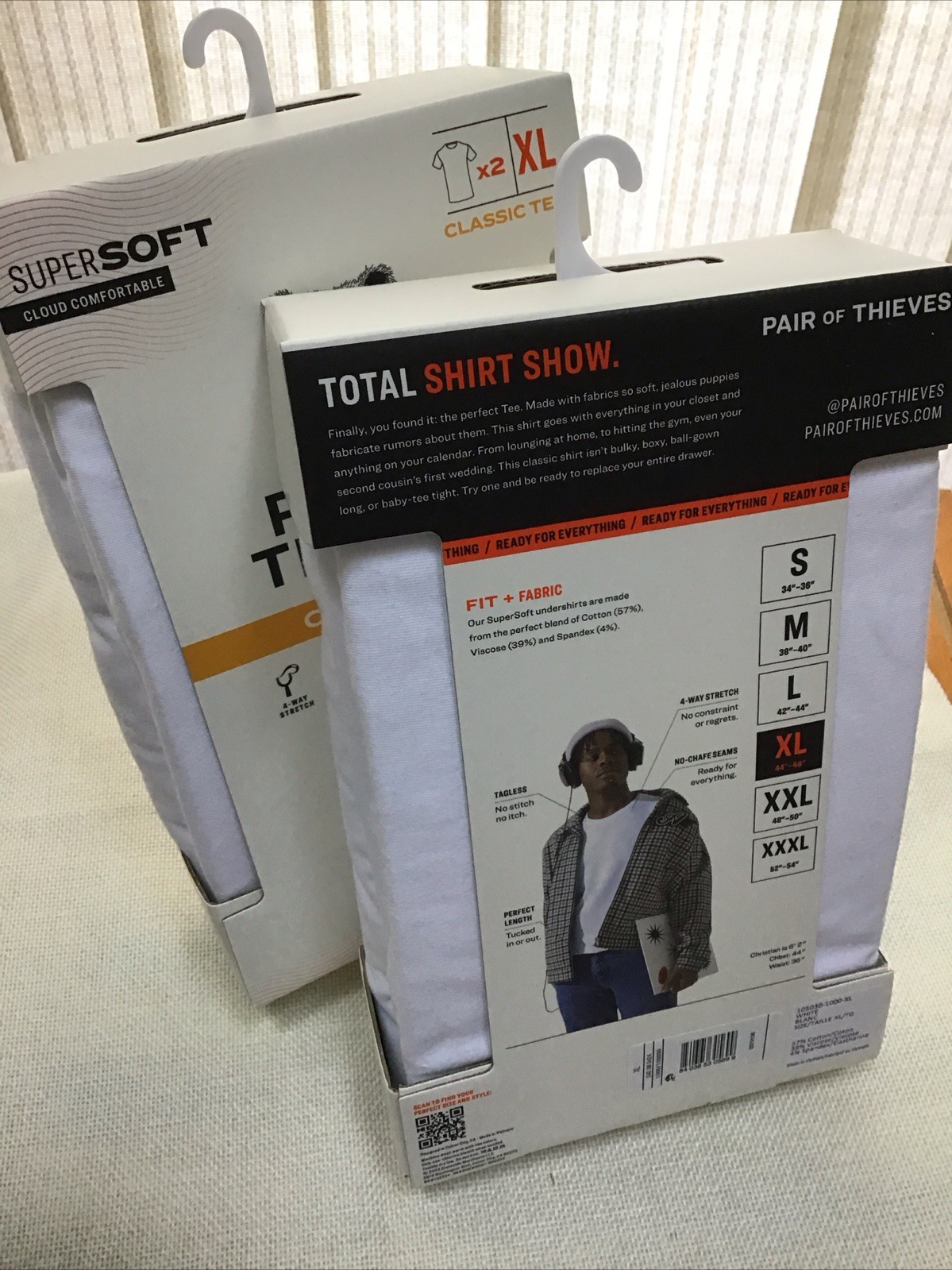 Pair Of Thieves 2 Pks Of 2 Ea. Supersoft Classic Tees 4 White XL Men&rsquo;s T-Shirts