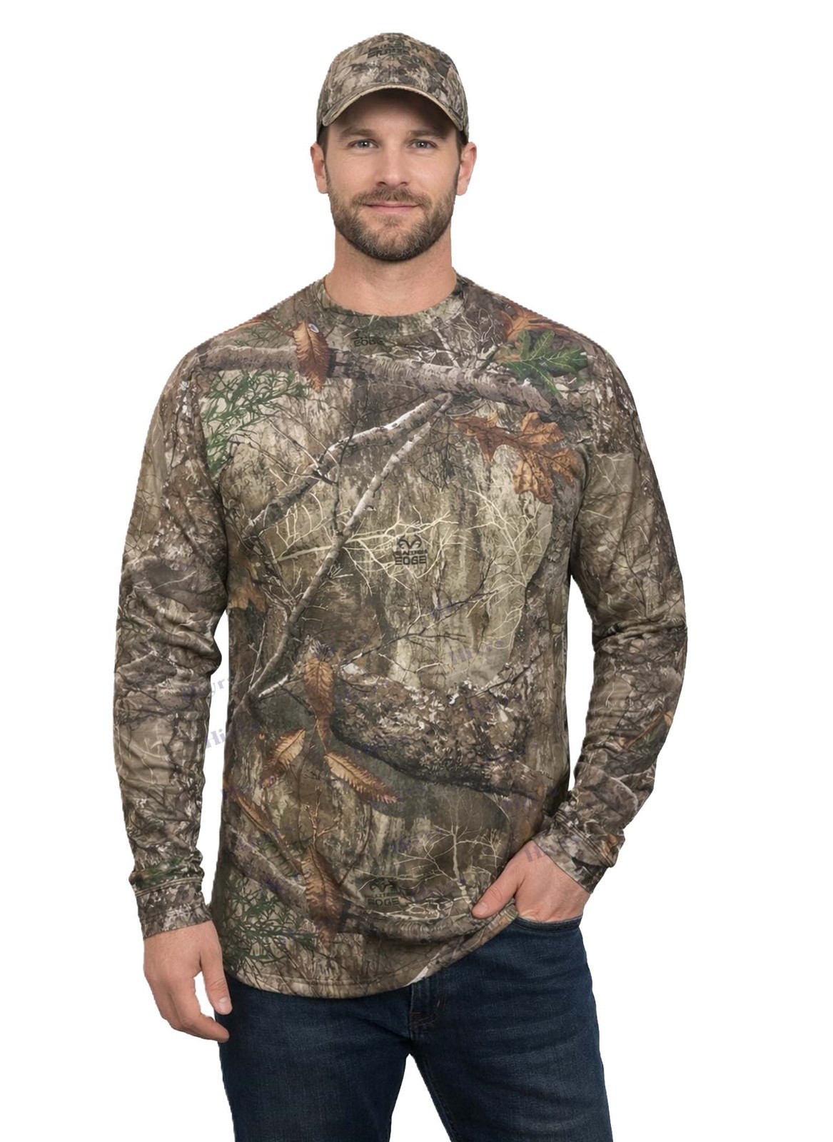 MENS JUNGLE CAMOUFLAGE SHIRT LONG SLEEVE TSHIRT TOP GREEN BROWN TREE M – 7XL