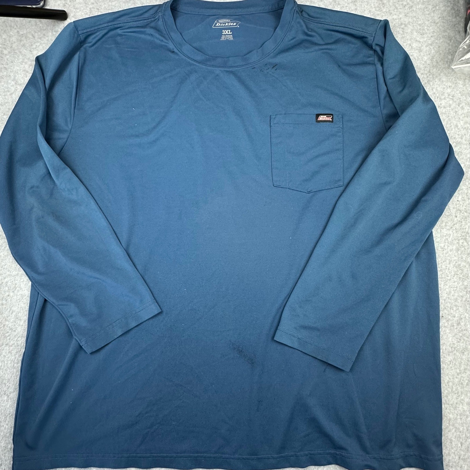 Dickies Mens 3XL Blue Long Sleeve Pocket Temp-i-genine Performance Shirt