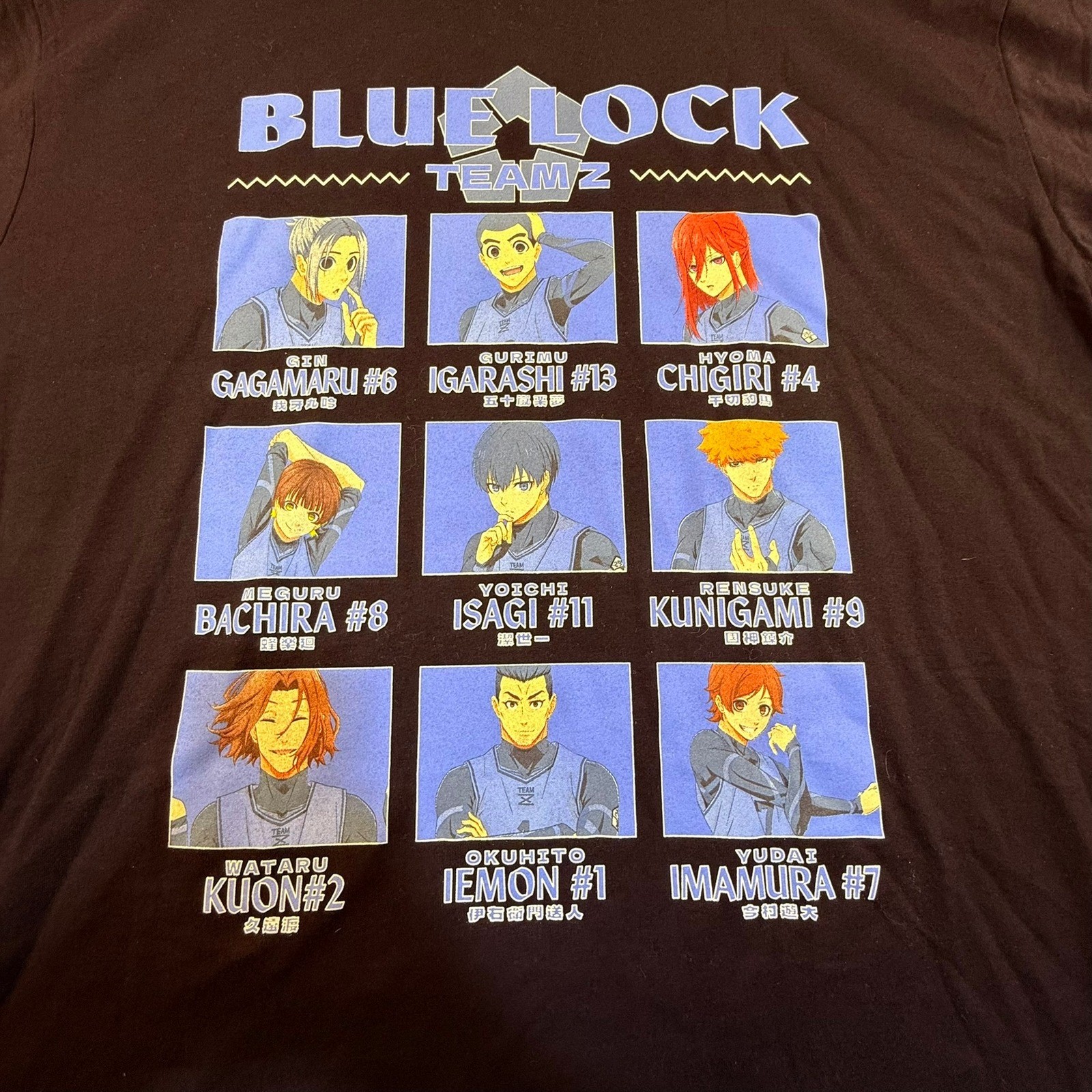 Blue Lock Team Z Anime Graphic T-Shirt Mens 2XL Black Junction Crunchyroll