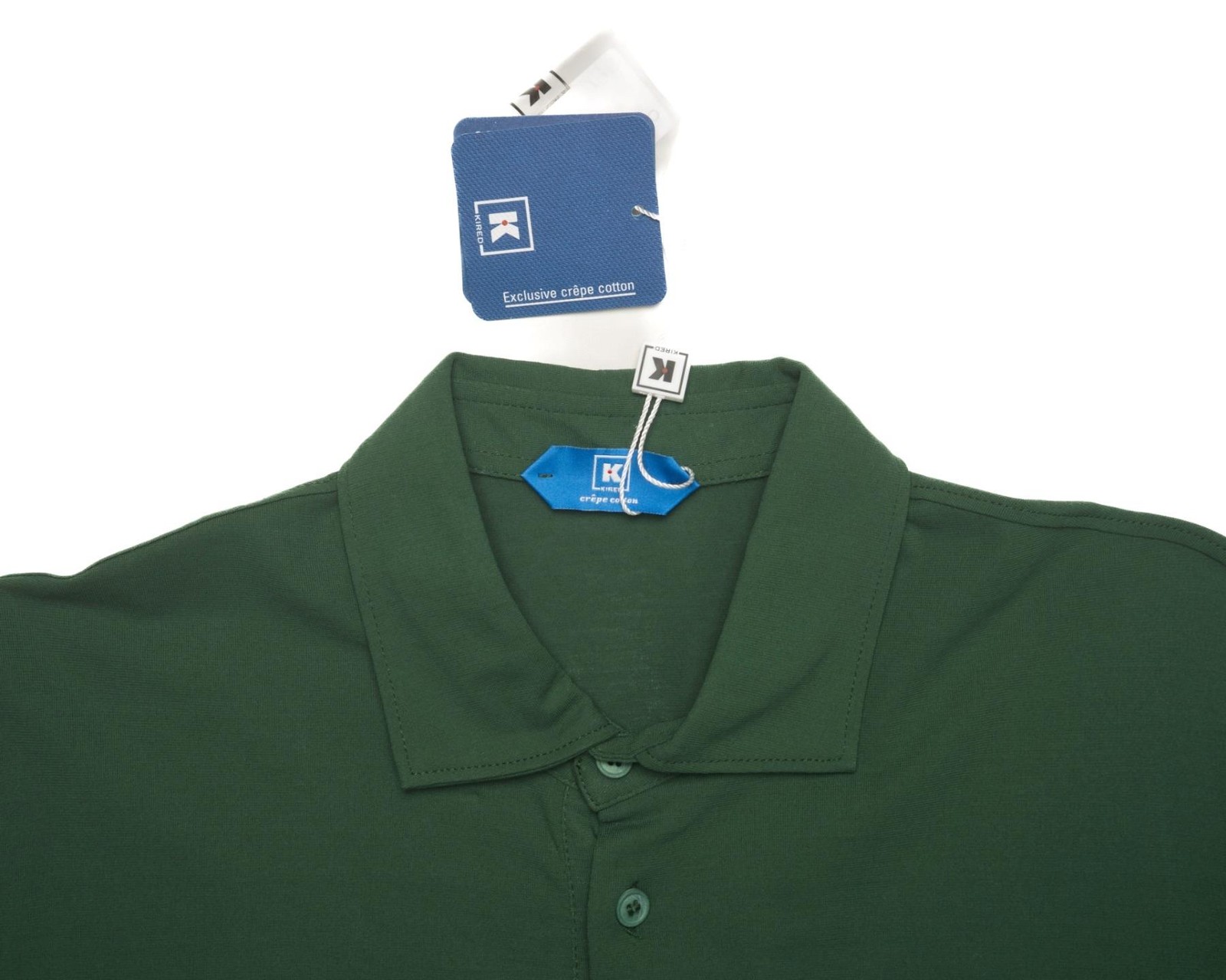 Kired by Kiton $395 NWT Green Slim Fit Polo Shirt Crepe Cotton S (48 IT)