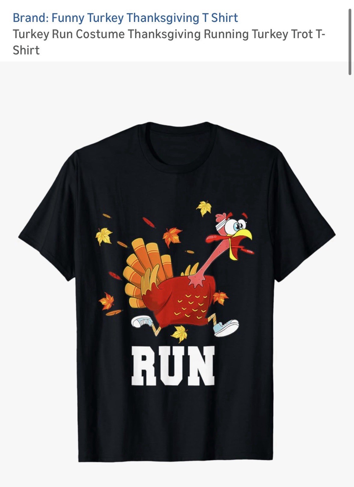 Funny Turkey Thanksgiving Graphic Tee Black Men&rsquo;s L Short Sleeve Turkey T-Shirt