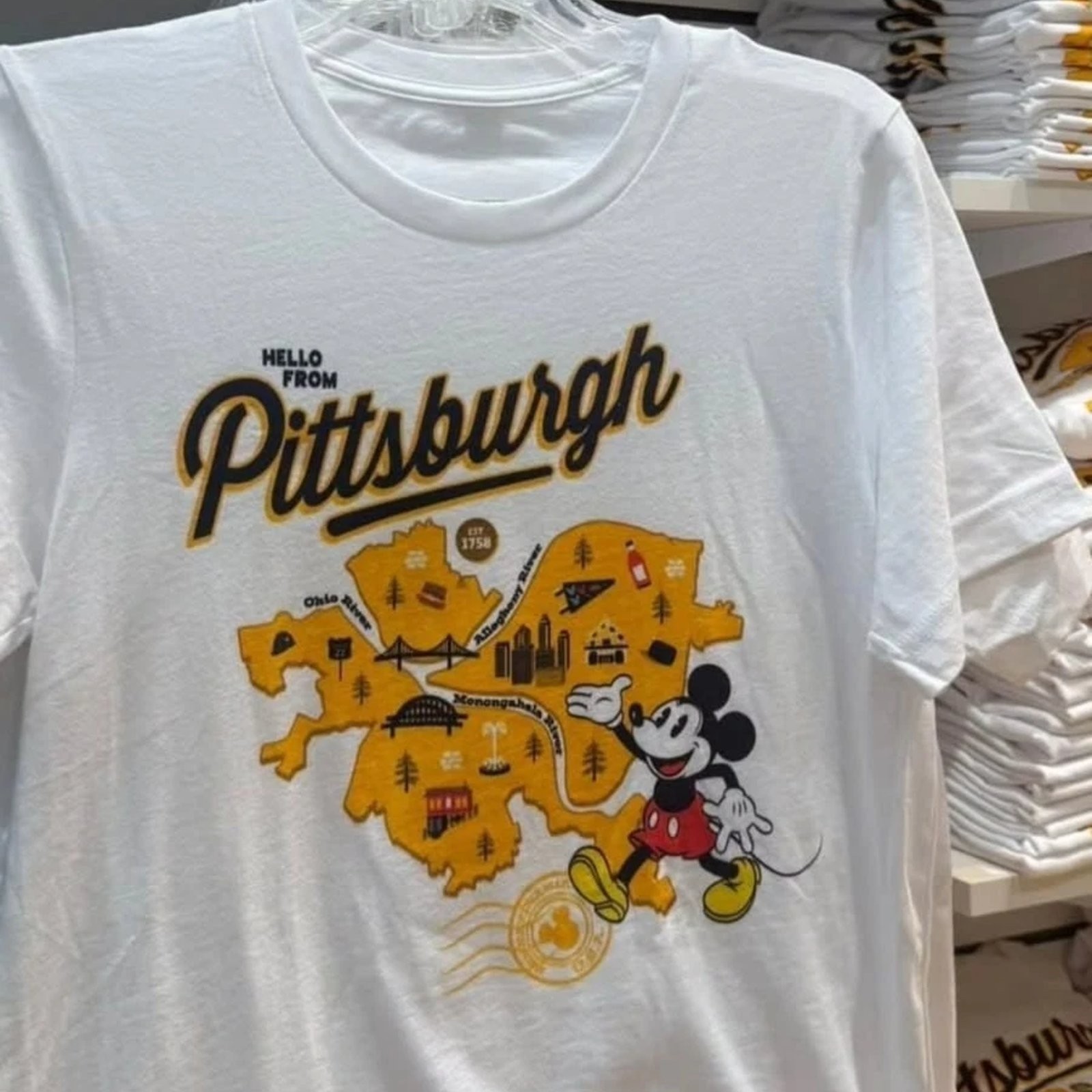 Vintage Mickey Pittsburgh City Version Graphic T-Shirt