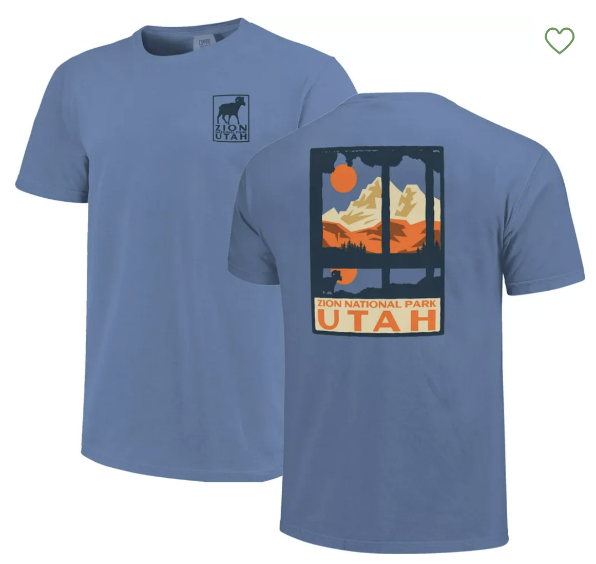 Comfort Colors Men&rsquo;s Zion National Park T-Shirt S Washed Denim Through The Woods
