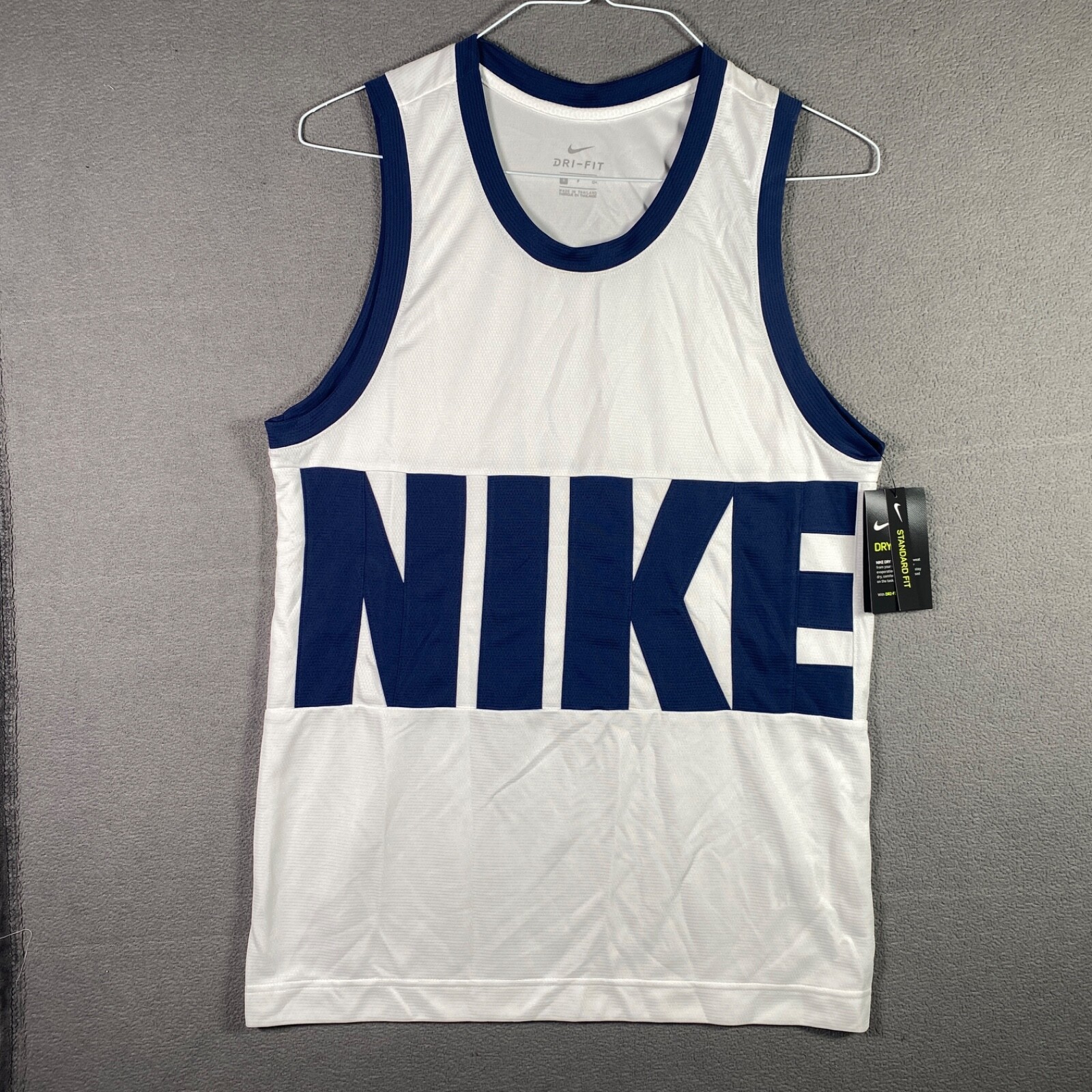 NWT Nike Tank Top Shirt White Adult Small Big Logo Sleeveless DA1041-100 Mens S