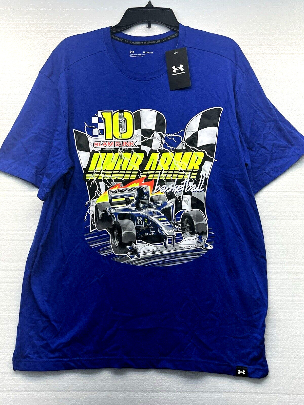UNDER ARMOUR HOOPS FINISH LINE RACING BASKETBALL SHIRT SIZE XL Blue