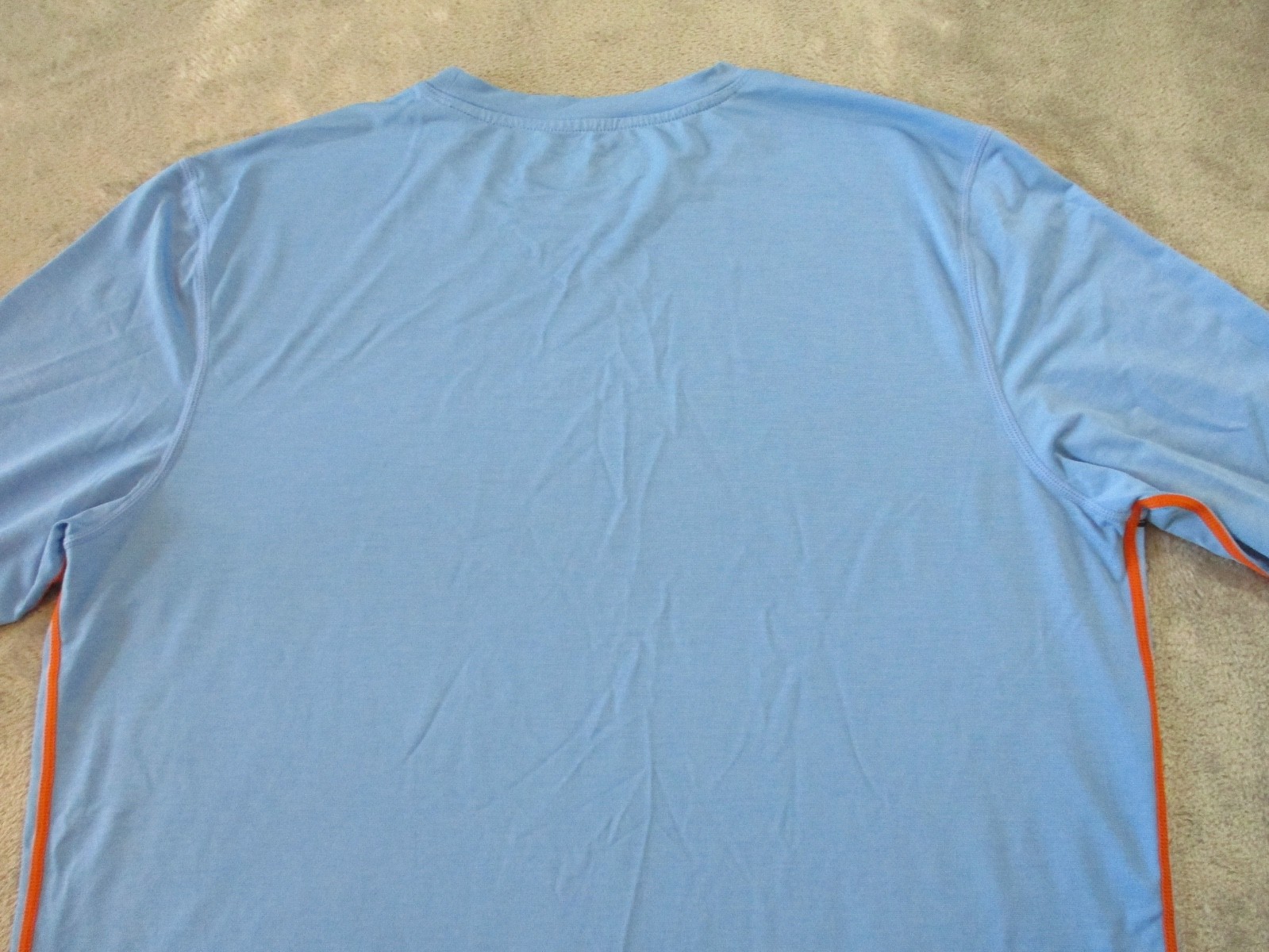 Gerry Shirt Mens Large Blue Orange Striped Performance Long Sleeve Sun Tee Golf