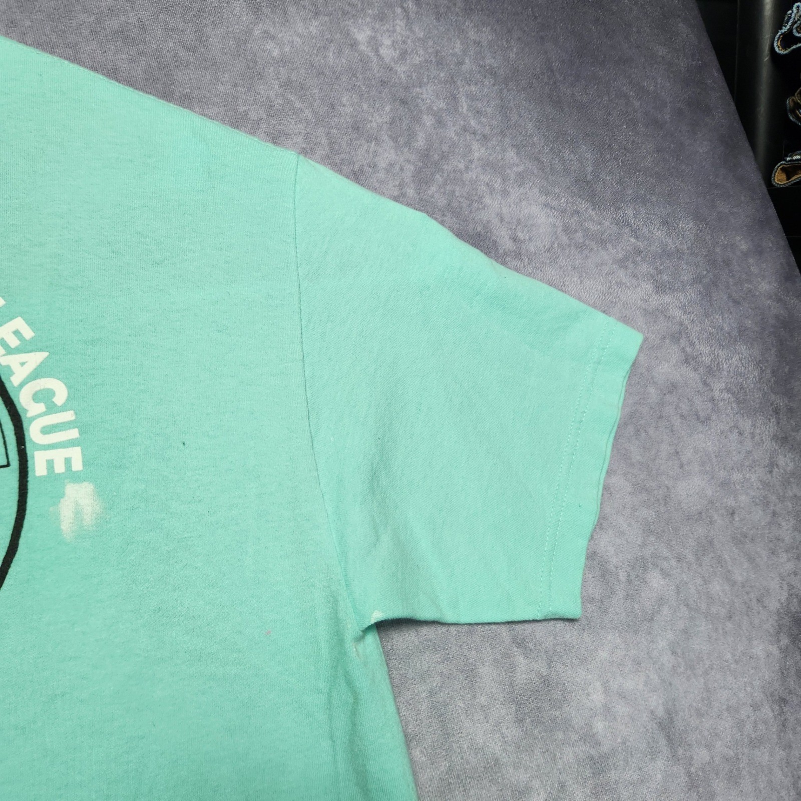 VTG Deathwish Skateboard League T-Shirt Mens Large Green Skeleton DWSL Skate Tee