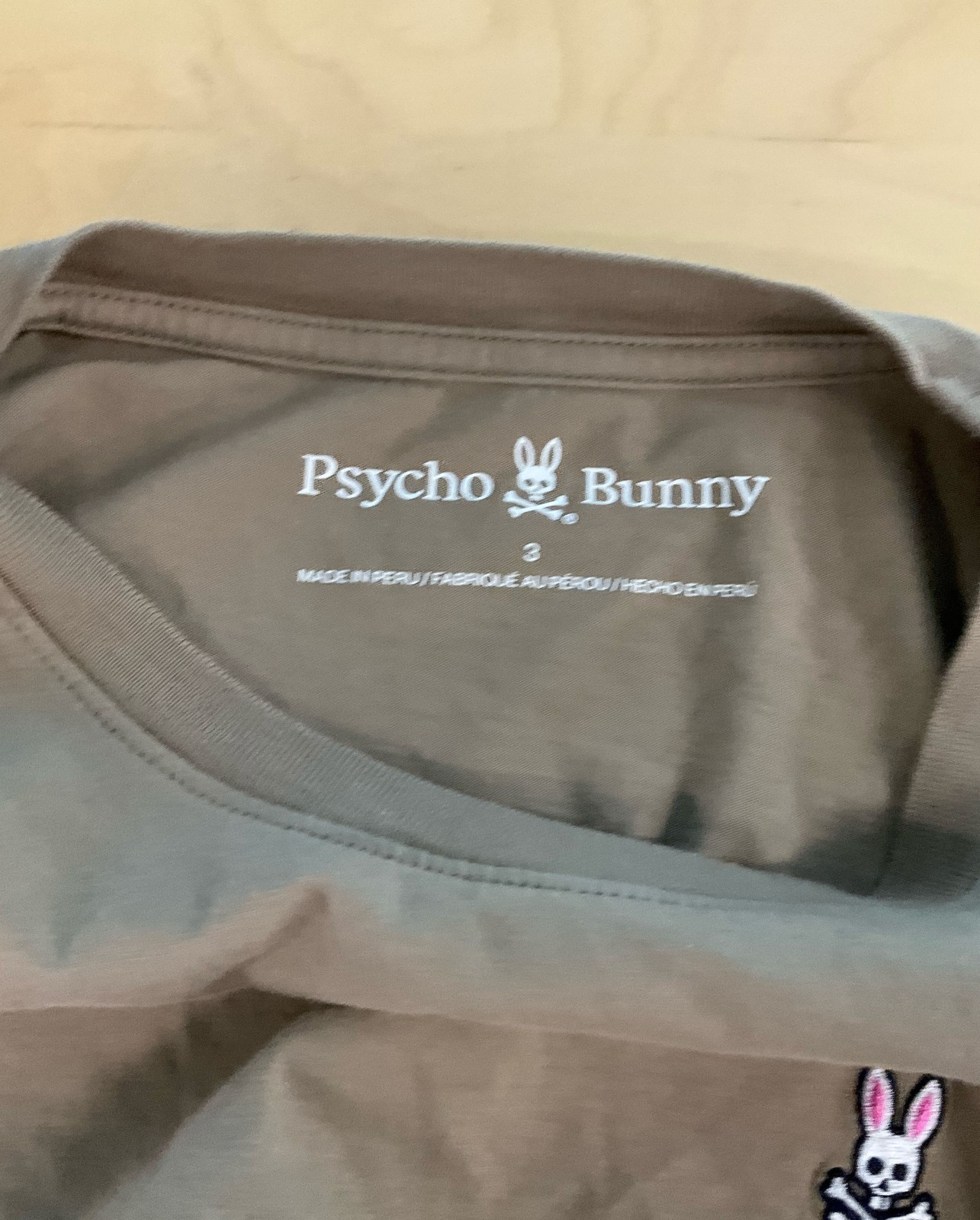 Psycho Bunny Light Brown Embroidered Crewneck T-Shirt Size 3