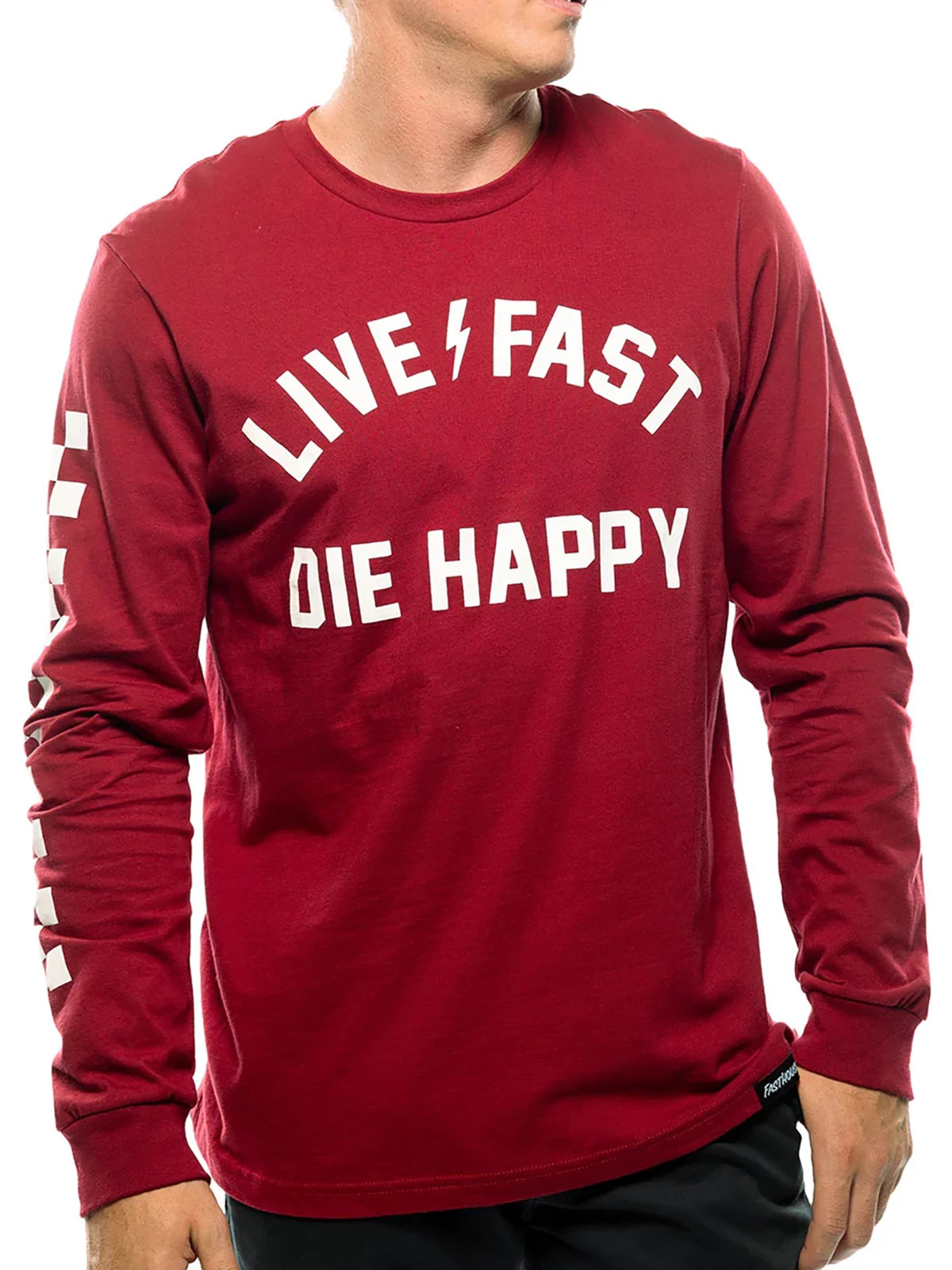 Fasthouse Men&rsquo;s Die Happy Long Sleeve T-shirt Motocross Live Fast MX FMX Tee