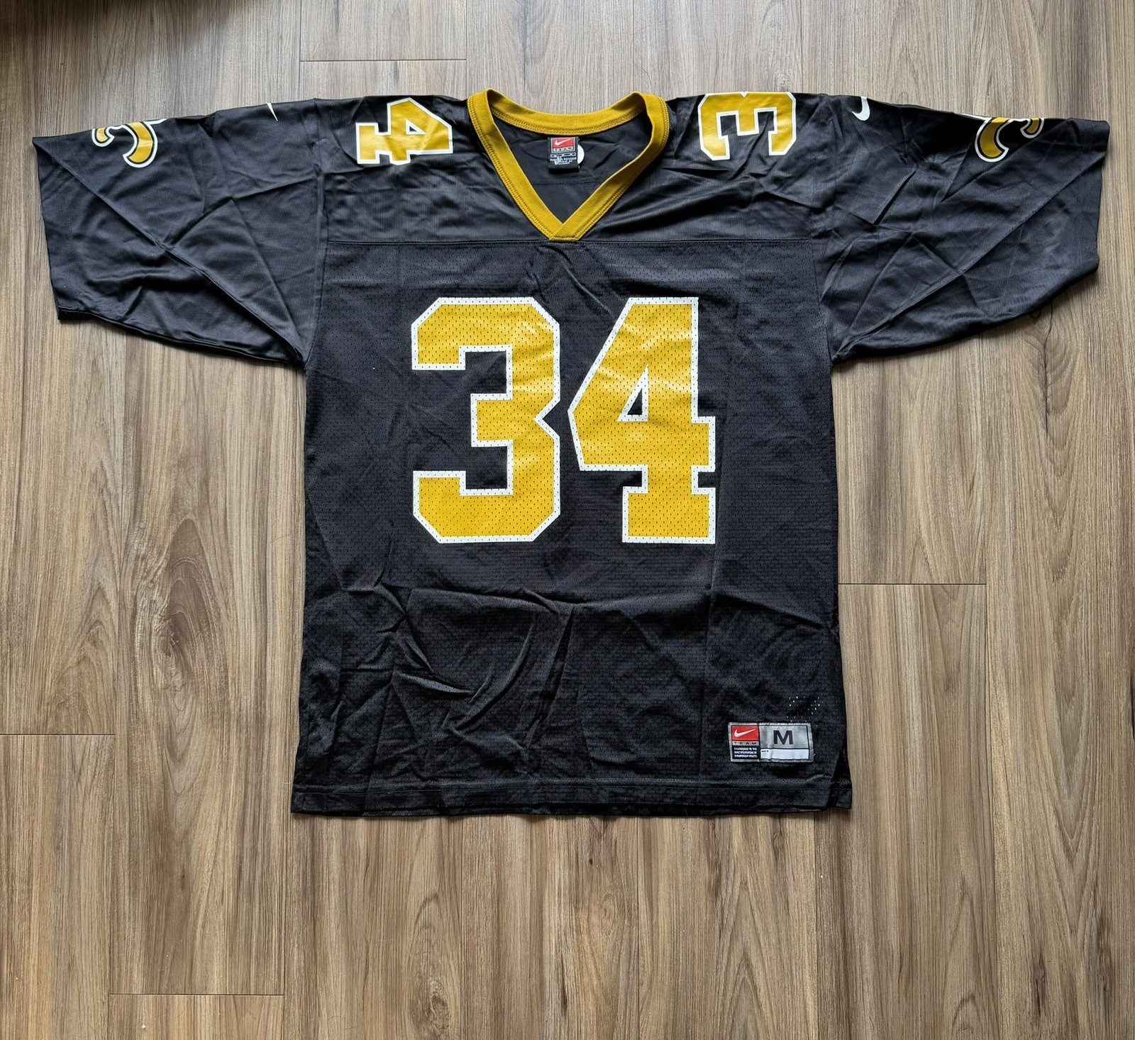 Nike New Orleans Saints Ricky Williams 34 Jersey Black Gold Men&rsquo;s M Vintage NFL