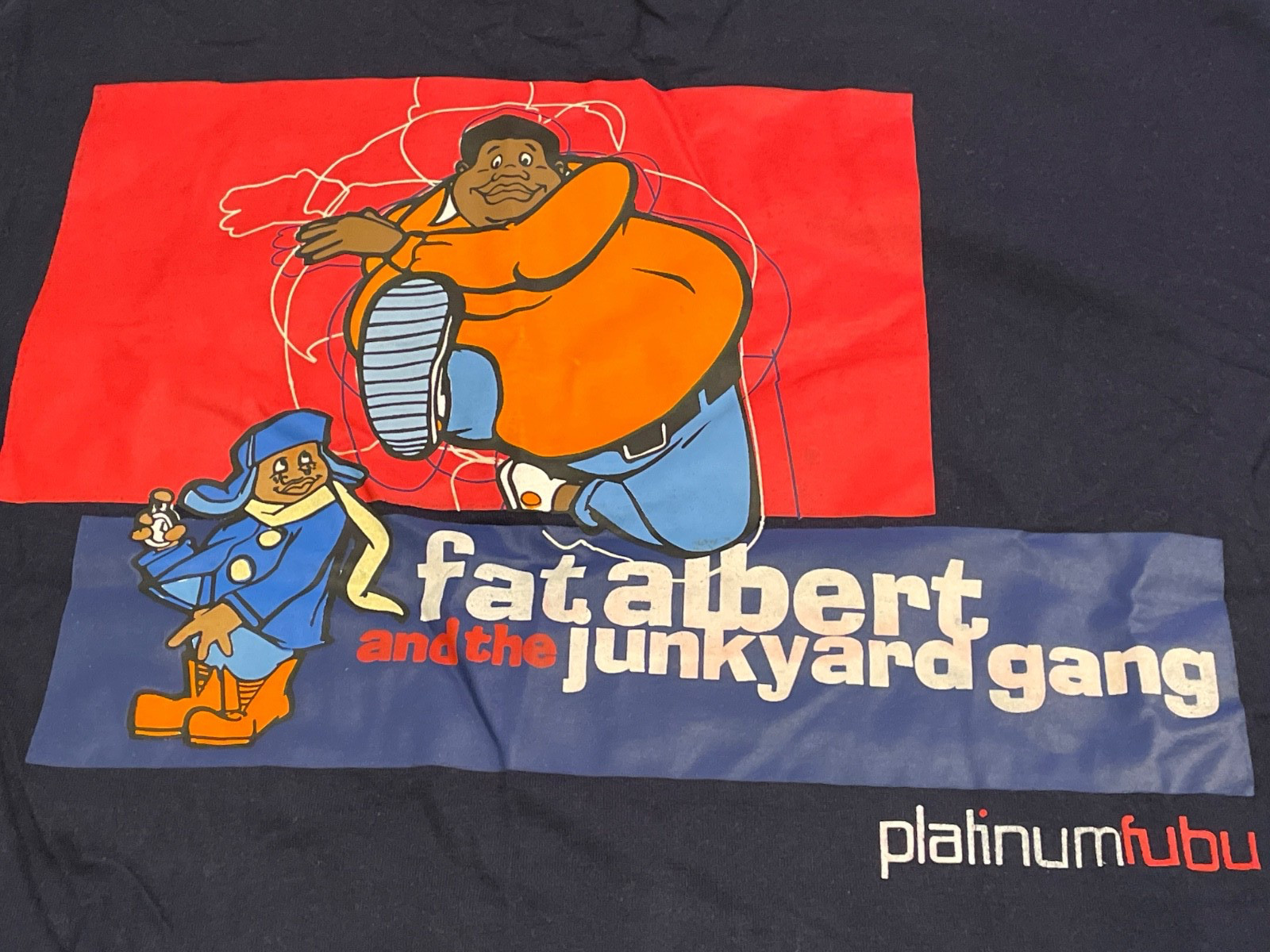 platinum fubu shirt men size 3x fat Albert screen print Cosby 80’s cartoon vntg