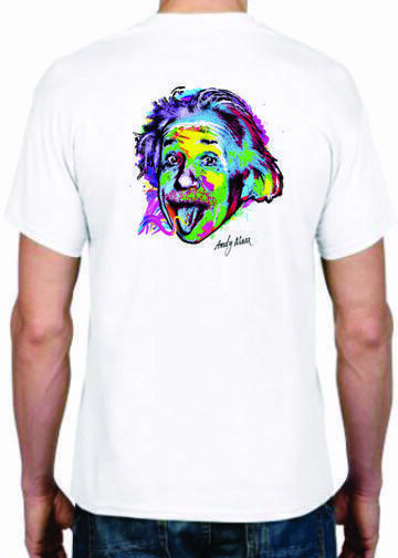 Adult DryBlend® T-Shirt – ( TECHINCOLOR COLORFUL NEON ALBERT EINSTEIN)