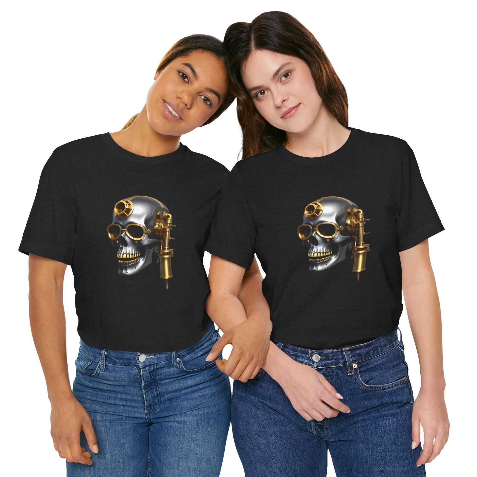 Vintage Steampunk skull Graphic T-shirt, Best Choice For Festival Street Wear