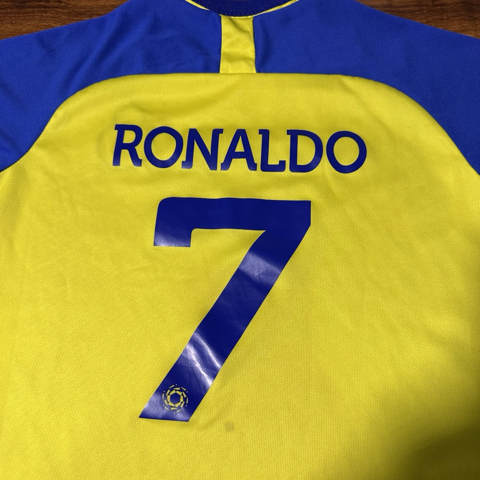 Ronaldo Al Nassr Cristiano Ronaldo #7 Soccer Jersey Yellow/Blue Size S Small