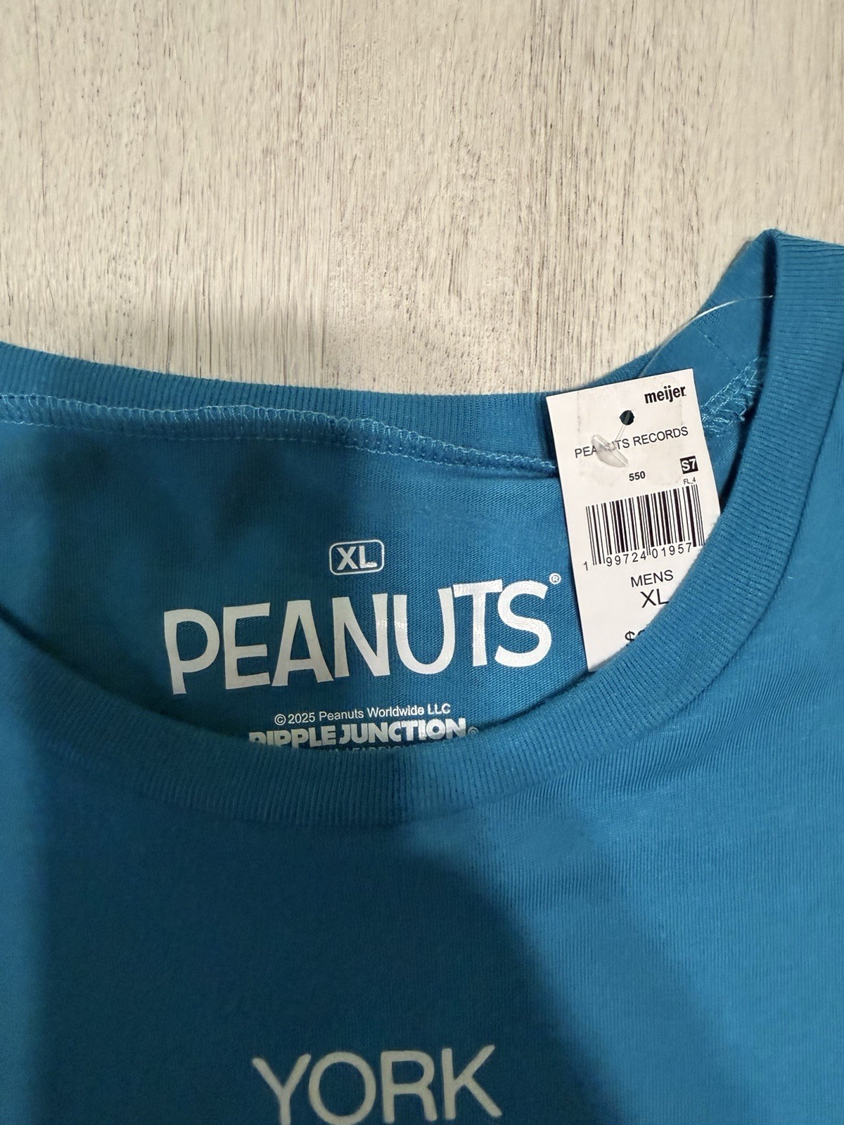 Peanuts® Snoopy Records Shirt Men X-Large Blue Charlie Brown Music Long Sleeve