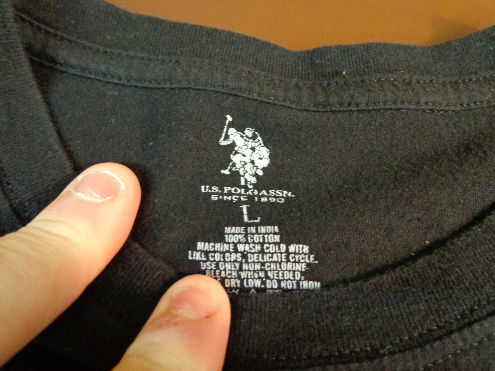 USPA U.S Polo ASSN T Shirt Short Sleeve Black Large Tee L25